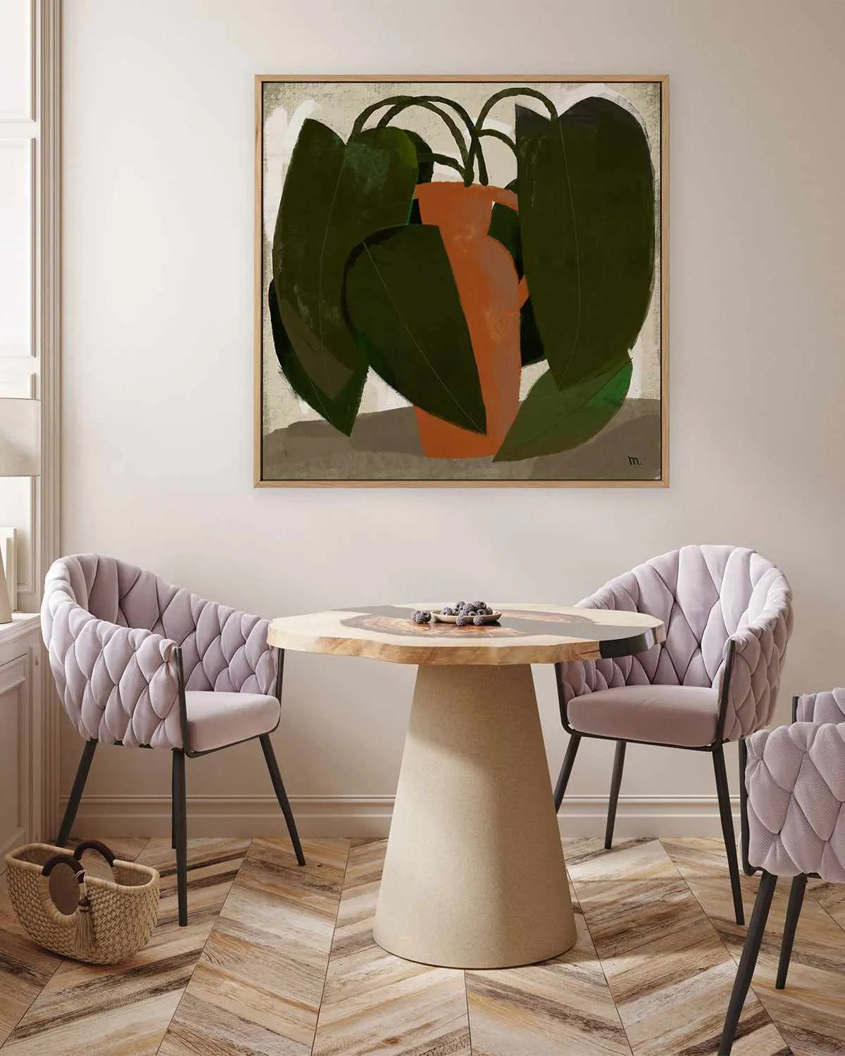 Plant With Cinnamon Vase by Marco Marella | Framed Canvas Art Print from Olive et Oriel where you can shop wallpaper and artworks online