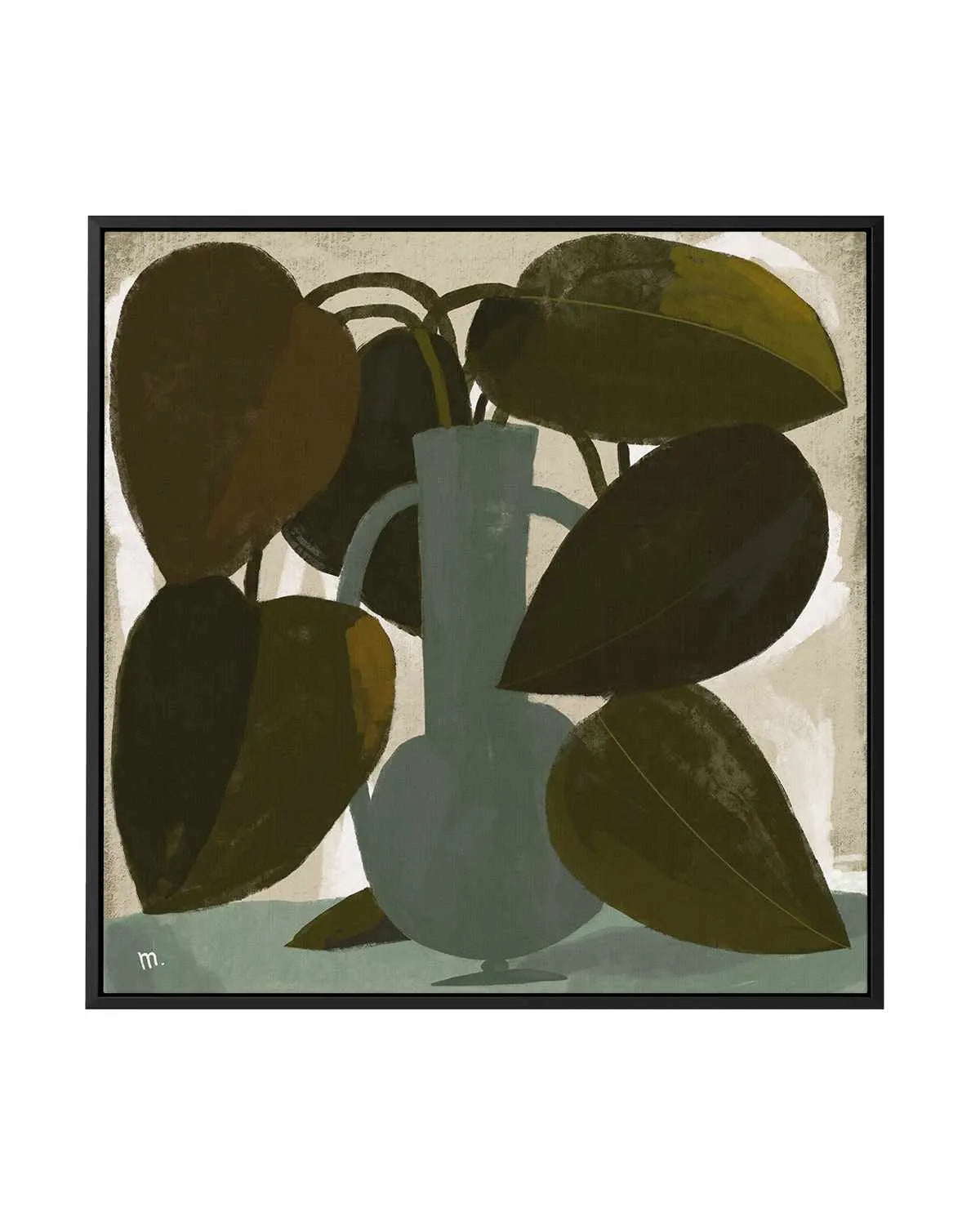 Plant With Green Vase by Marco Marella | Framed Canvas Art Print from Olive et Oriel where you can shop wallpaper and artworks online
