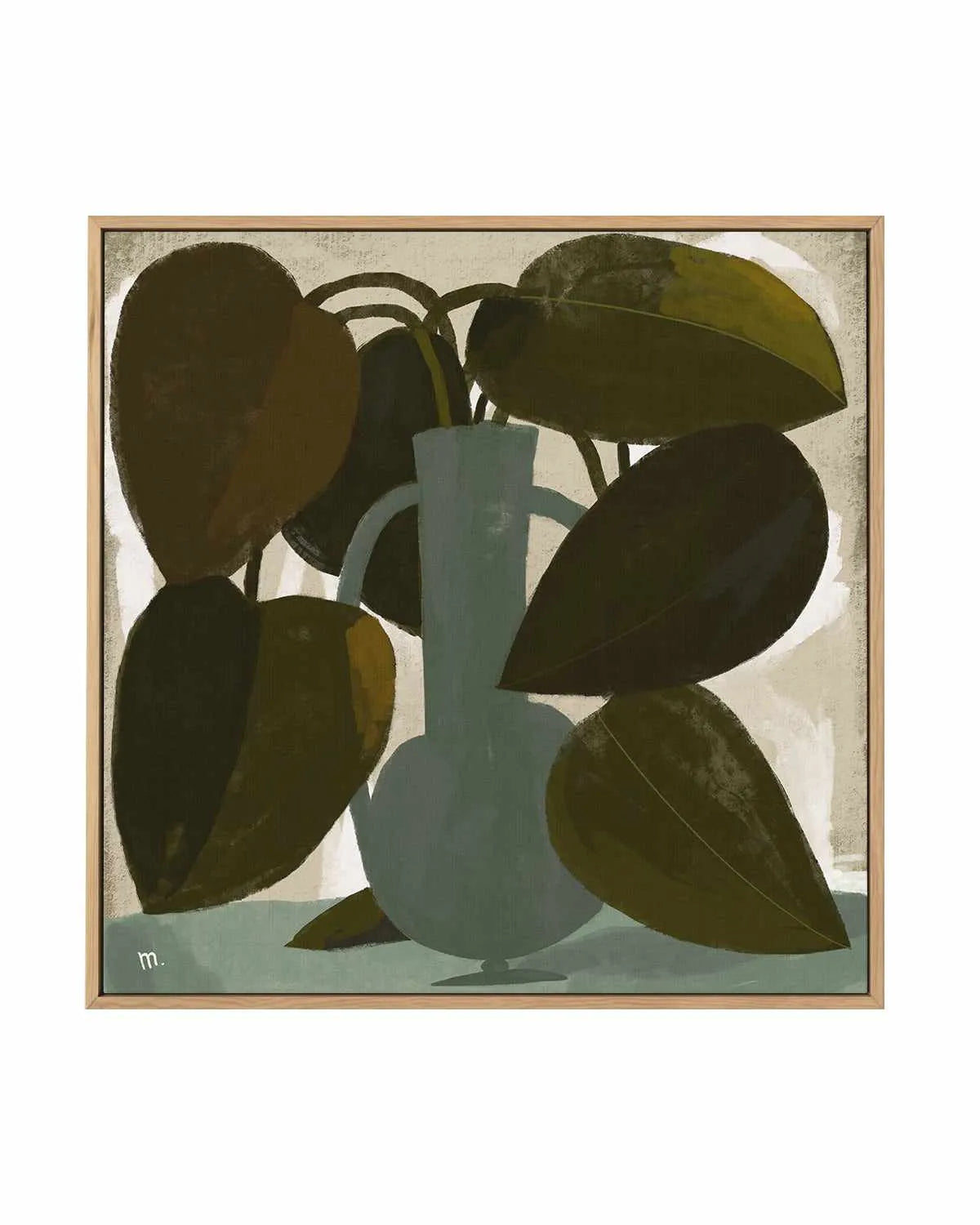 Plant With Green Vase by Marco Marella | Framed Canvas Art Print from Olive et Oriel where you can shop wallpaper and artworks online