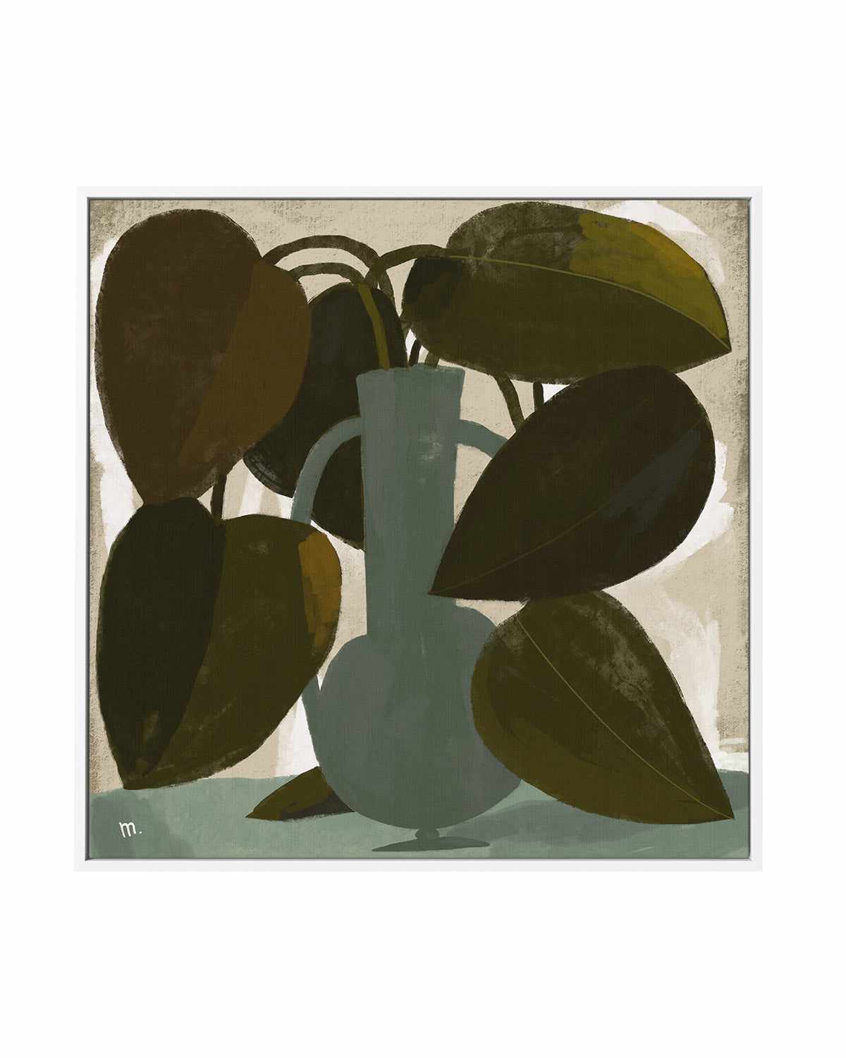 Plant With Green Vase by Marco Marella | Framed Canvas Art Print