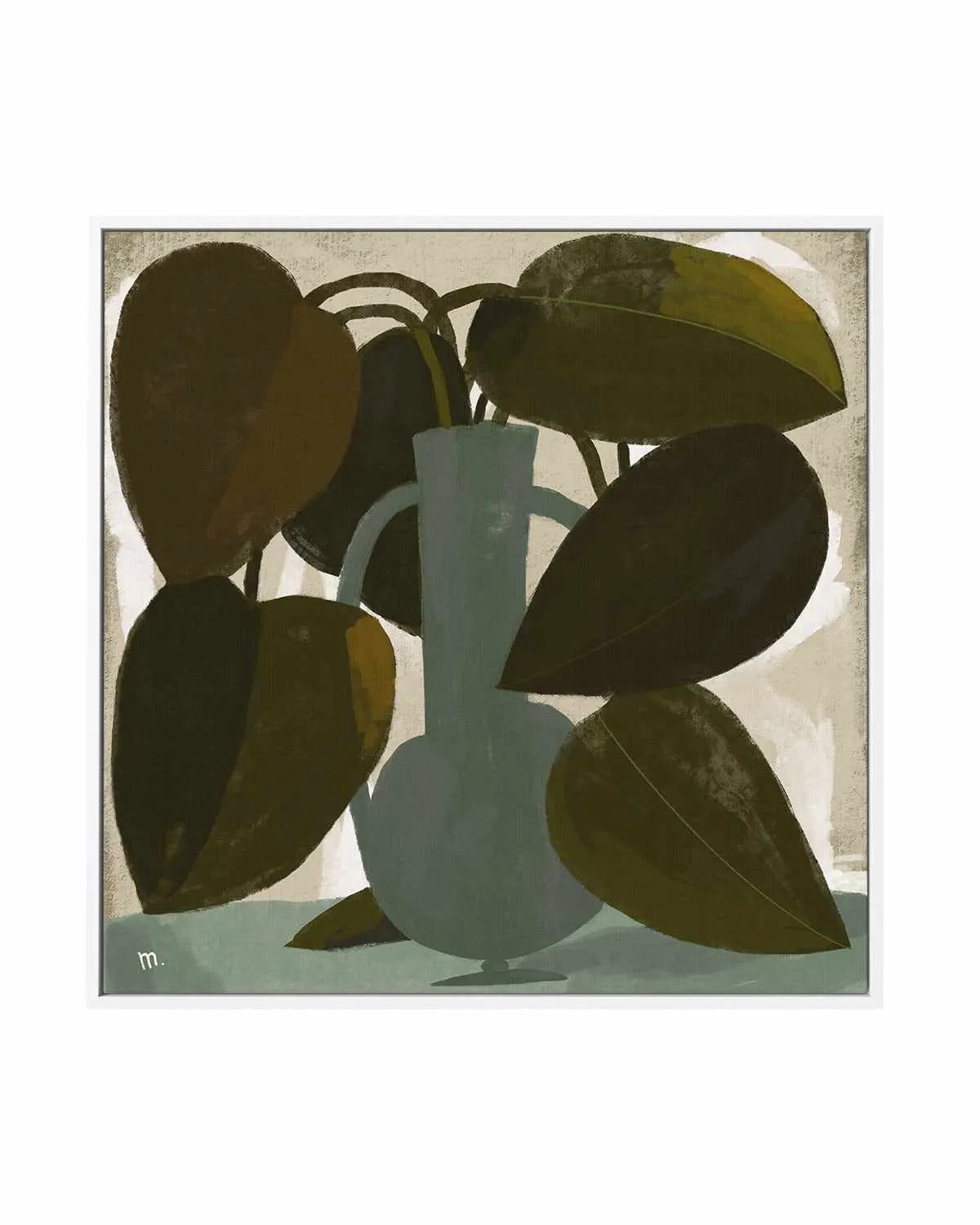 Plant With Green Vase by Marco Marella | Framed Canvas Art Print from Olive et Oriel where you can shop wallpaper and artworks online