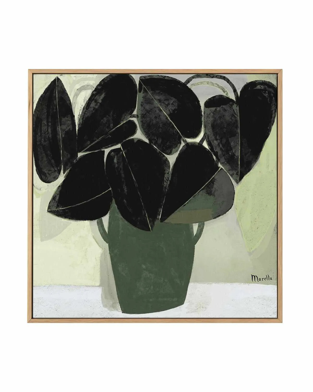 Plant in Green Vase by Marco Marella | Framed Canvas Art Print from Olive et Oriel where you can shop wallpaper and artworks online