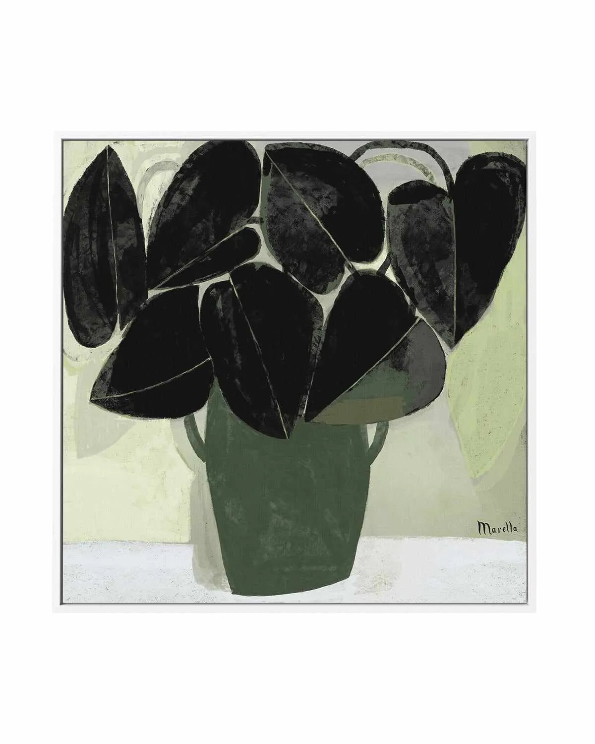 Plant in Green Vase by Marco Marella | Framed Canvas Art Print from Olive et Oriel where you can shop wallpaper and artworks online