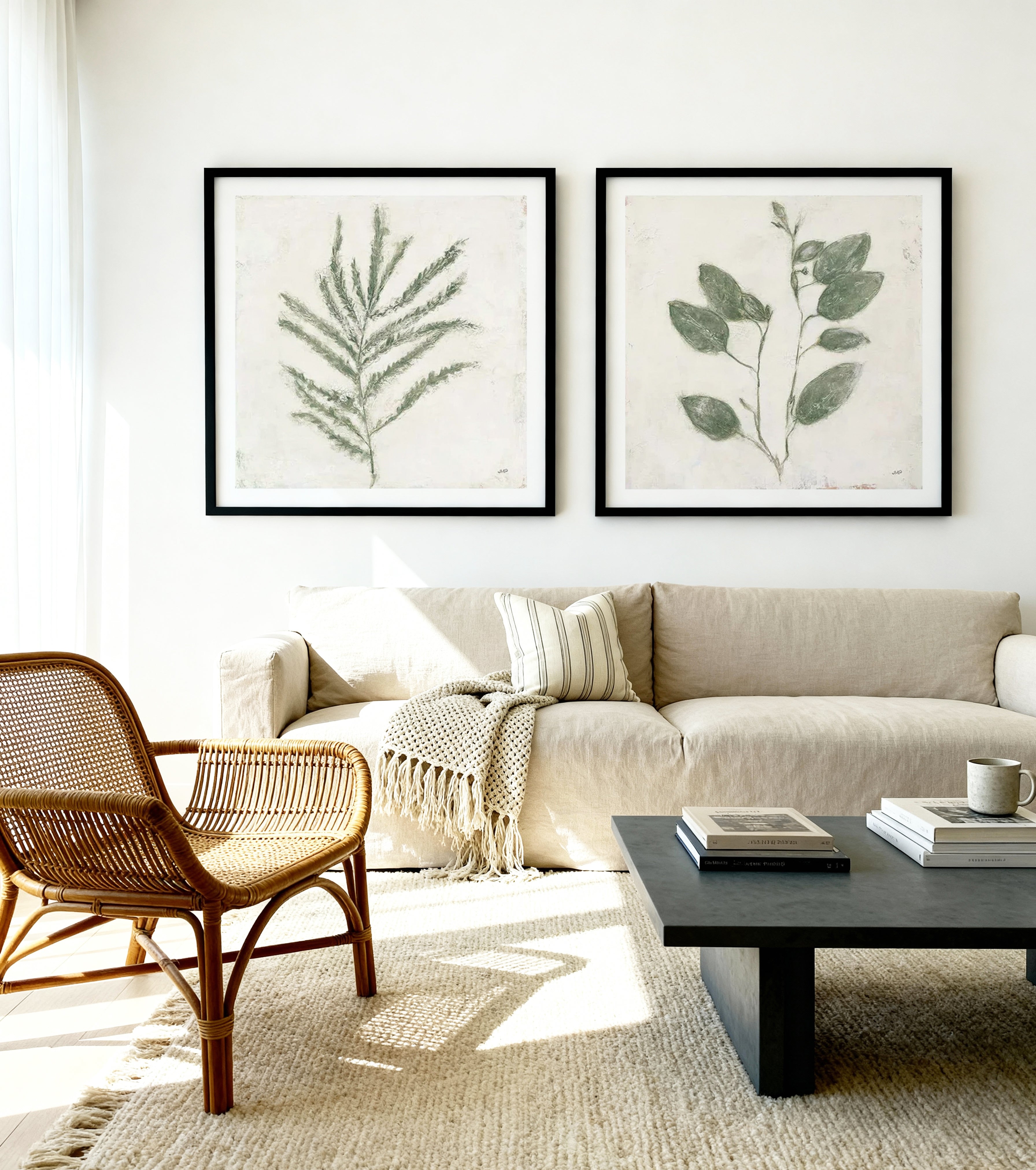 Plantlife Green I & II Art Print Set of 2 | Matching Wall Art