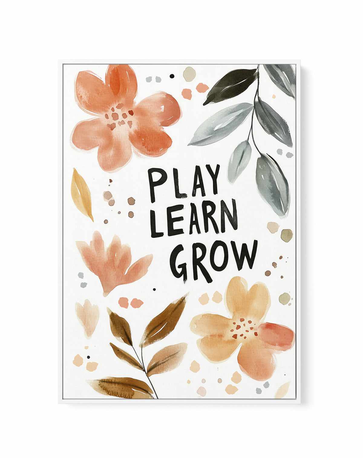 Play learn grow III | Framed Canvas Art Print