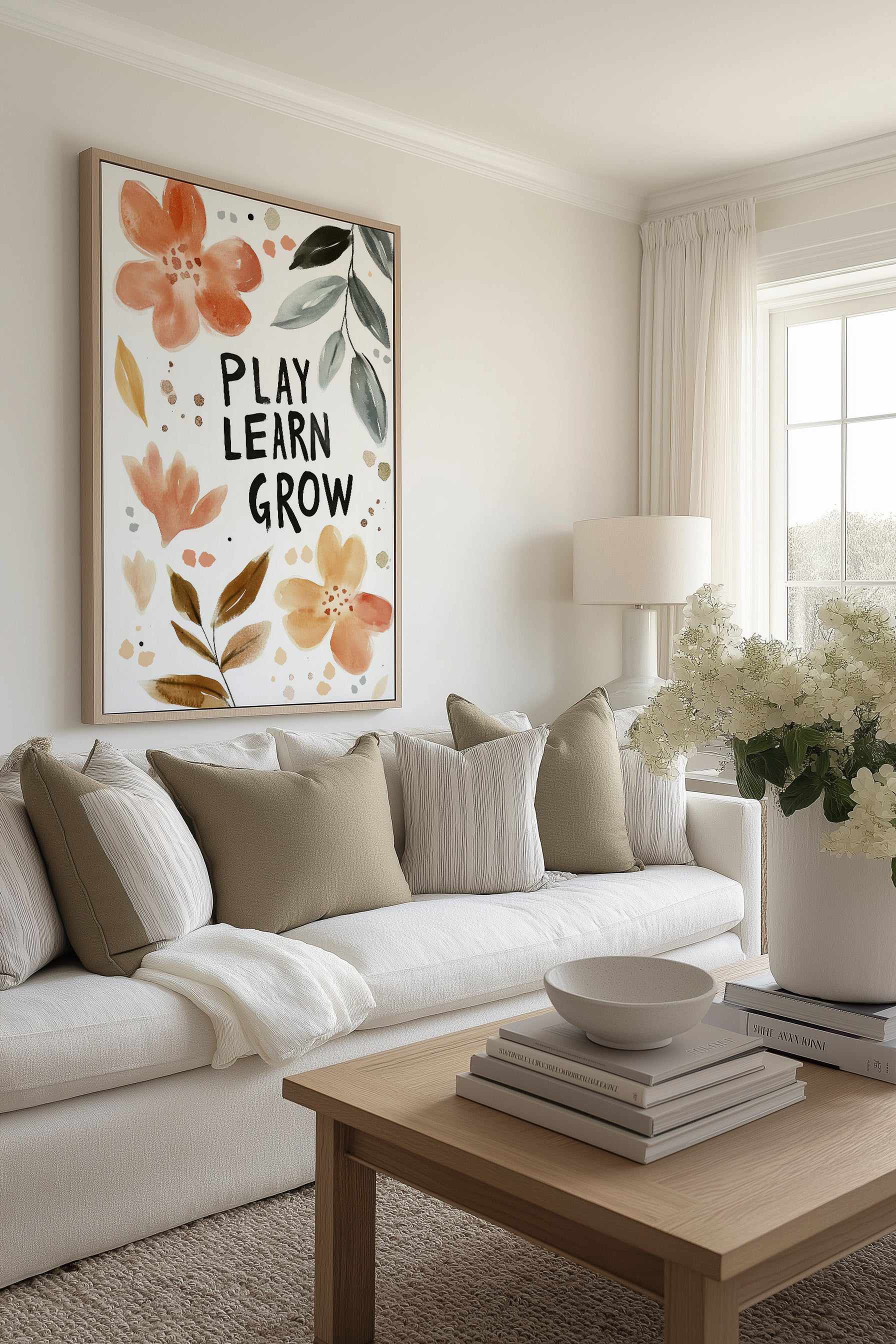 Play learn grow III | Framed Canvas Art Print