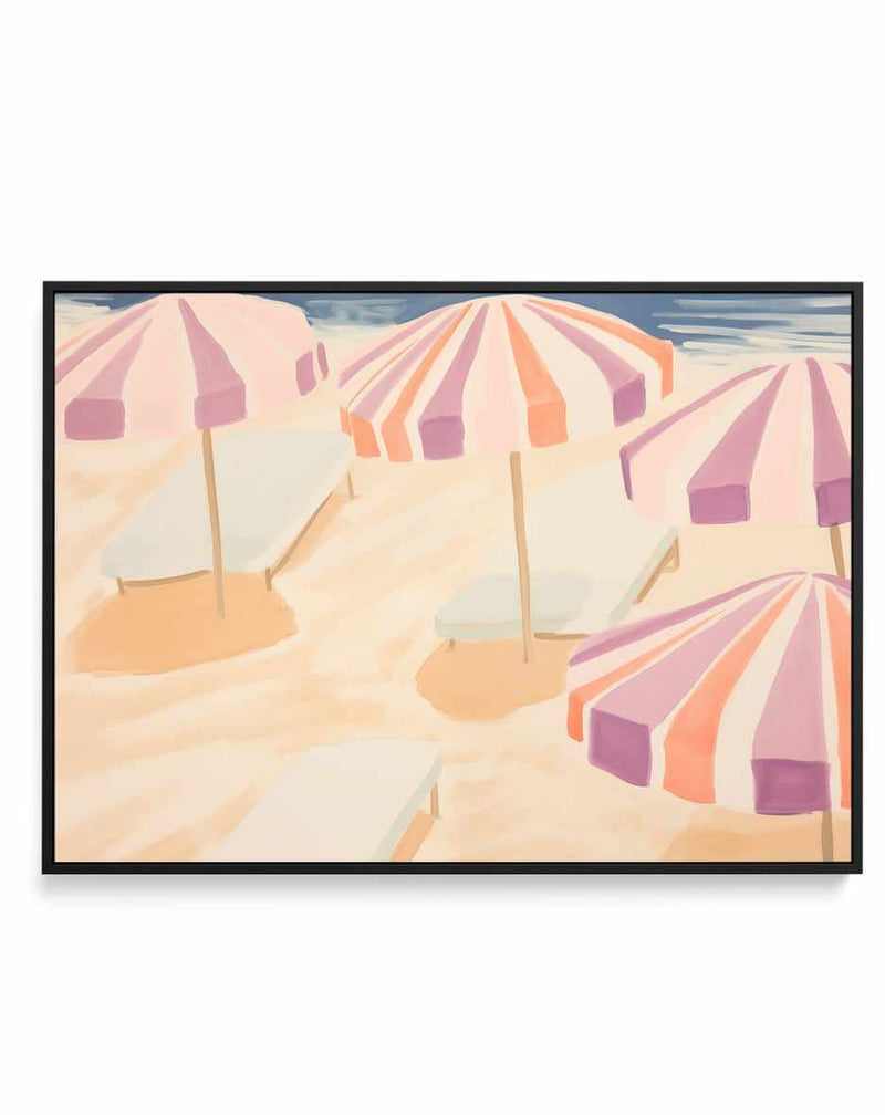 Playful Parasols | Framed Canvas Art Print