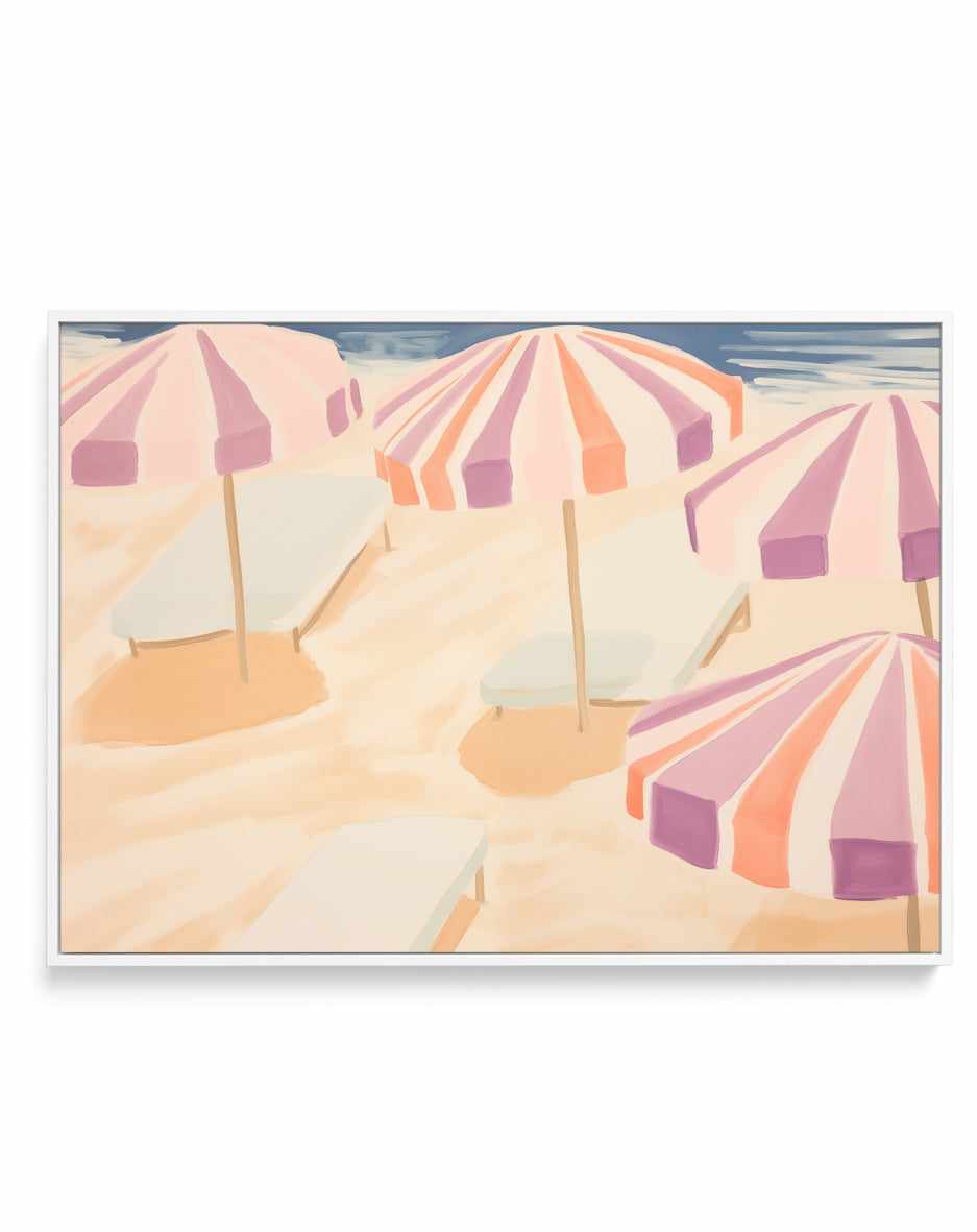 Playful Parasols | Framed Canvas Art Print