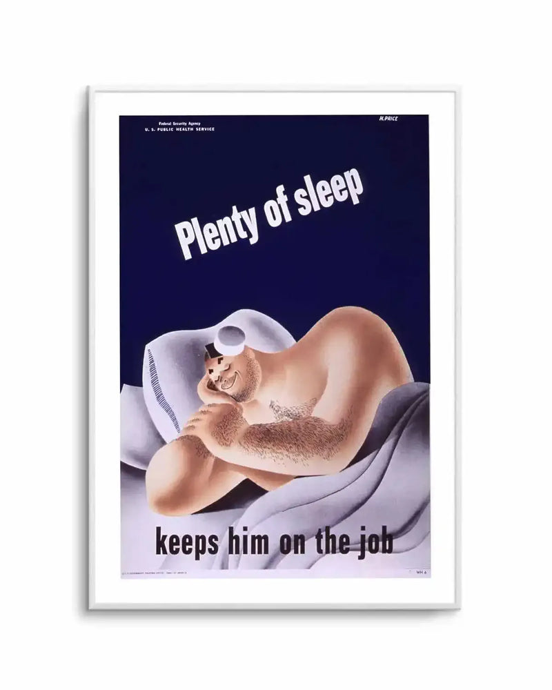 Plenty of Sleep Vintage Poster Art Print from Olive et Oriel where you can shop wallpaper and artworks online