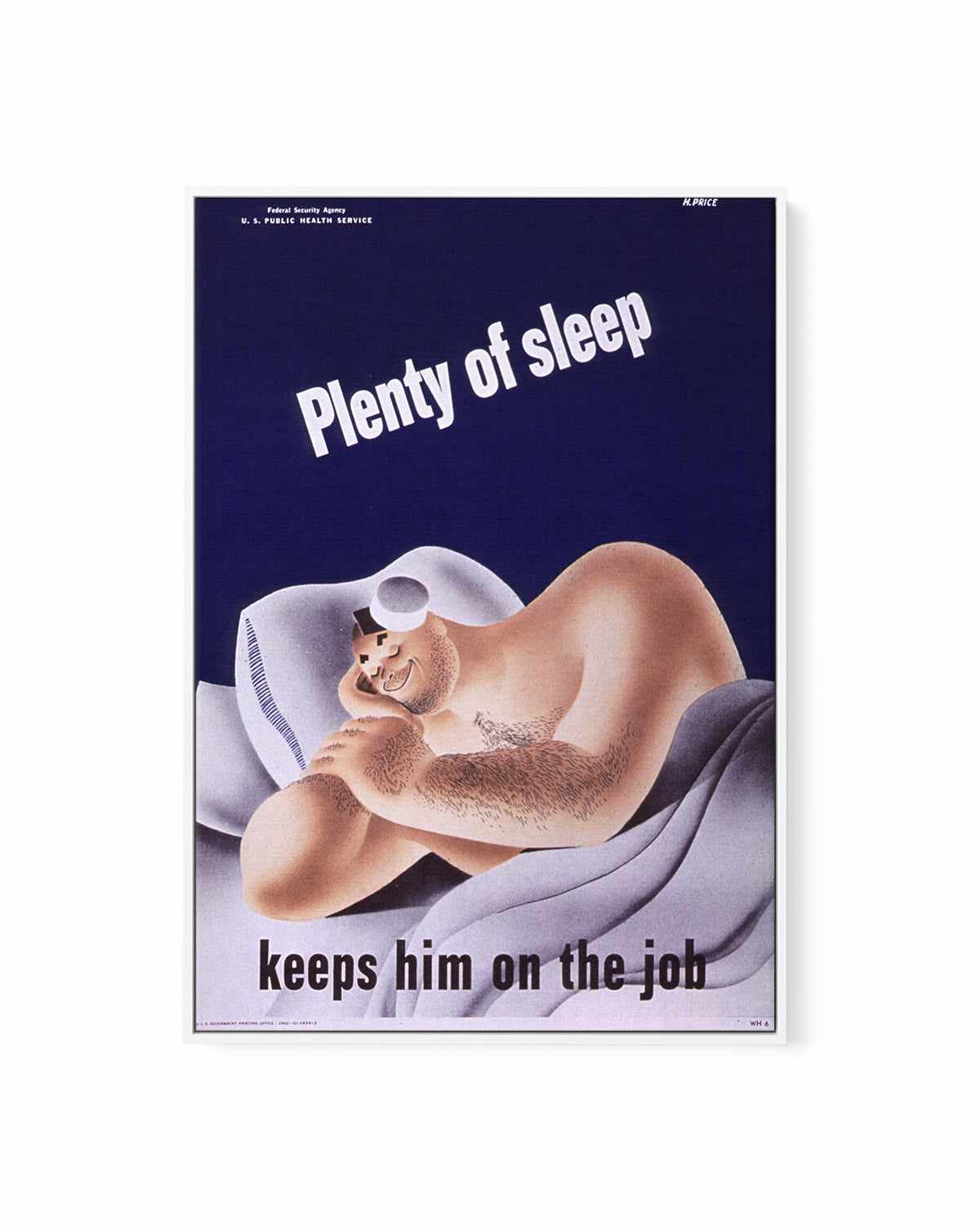 Plenty of Sleep Vintage Poster | Framed Canvas Art Print