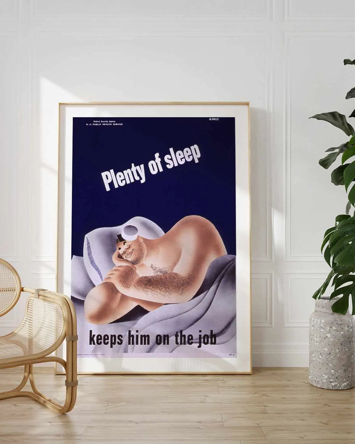 Plenty of Sleep Vintage Poster Art Print from Olive et Oriel where you can shop wallpaper and artworks online