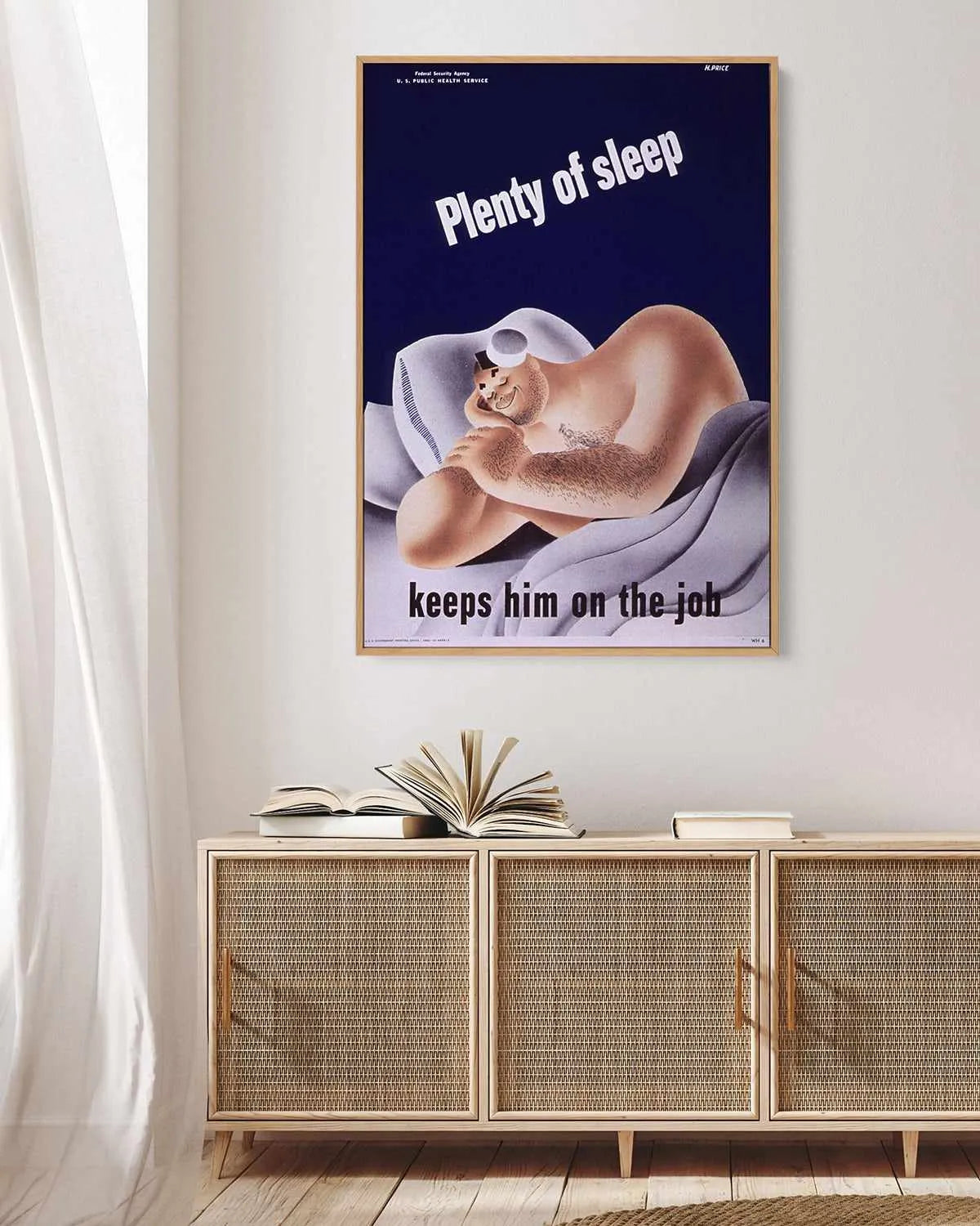 Plenty of Sleep Vintage Poster | Framed Canvas Art Print from Olive et Oriel where you can shop wallpaper and artworks online