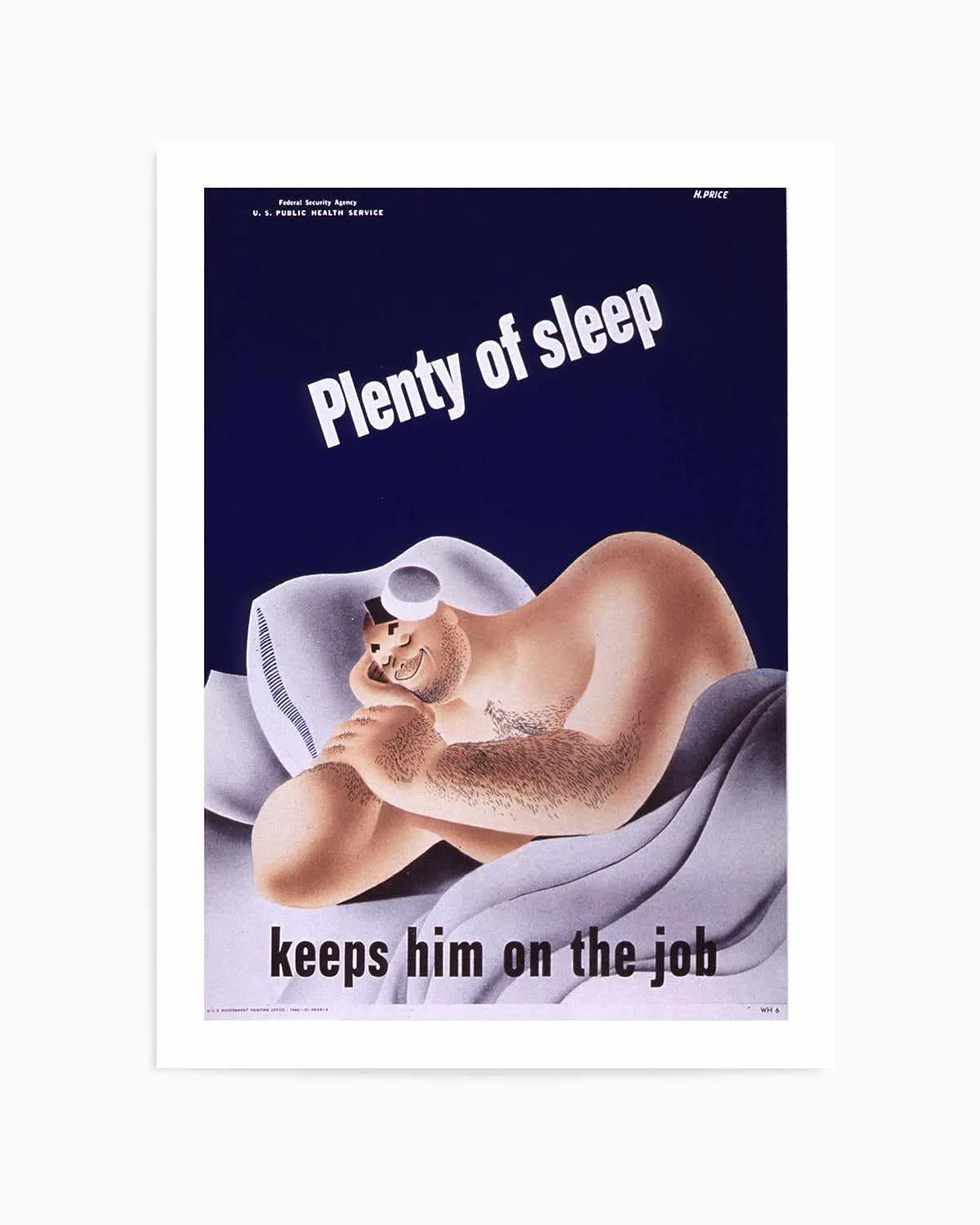 Plenty of Sleep Vintage Poster Art Print from Olive et Oriel where you can shop wallpaper and artworks online