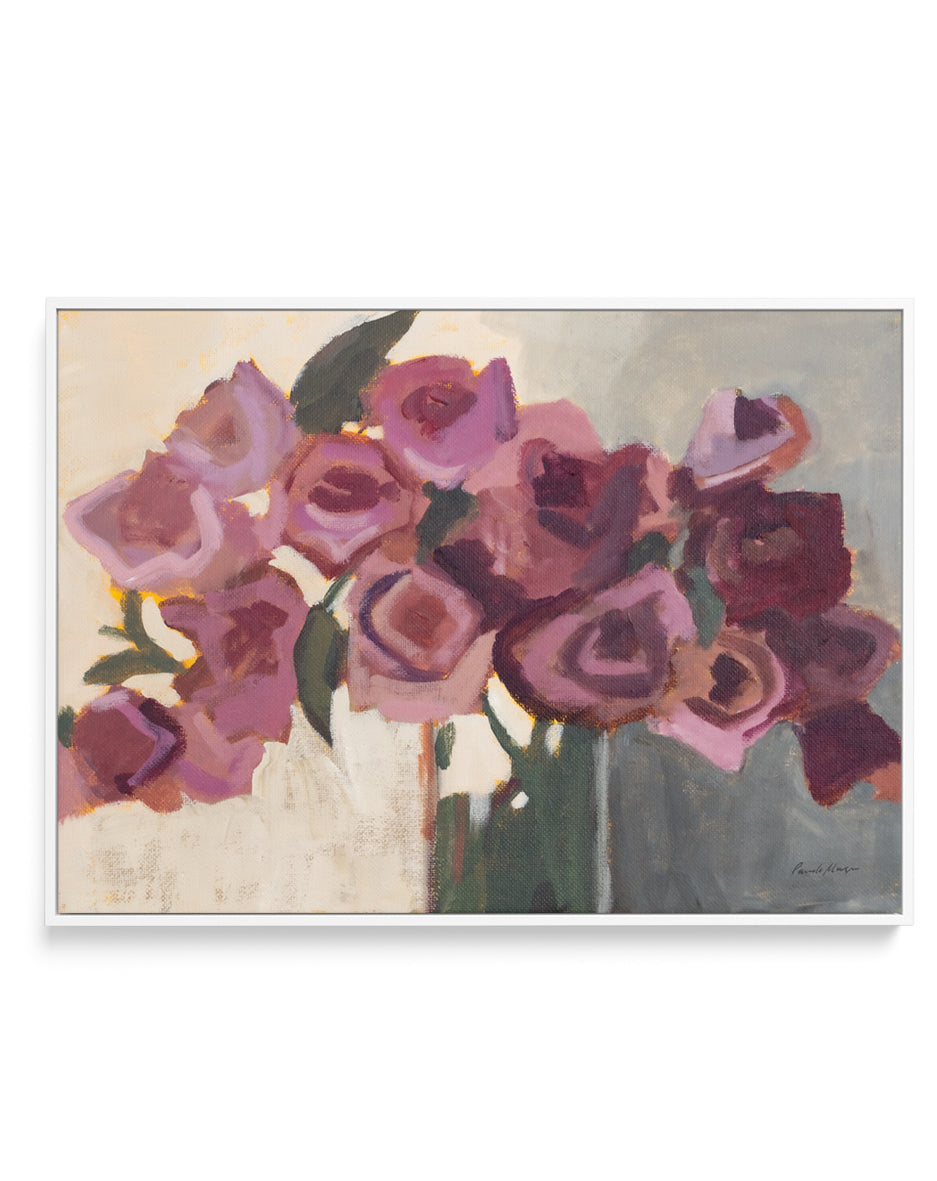 Plum Blooms | Framed Canvas Art Print