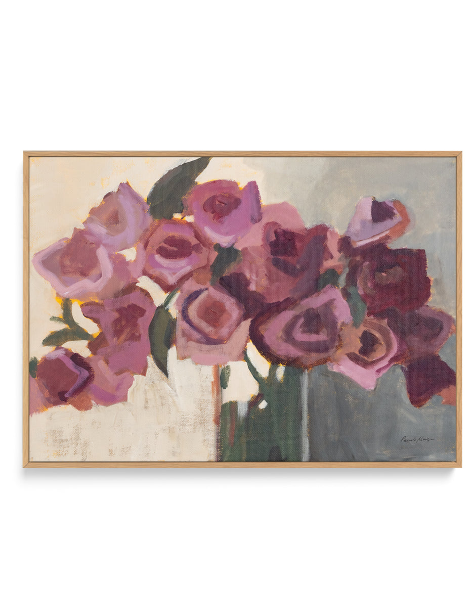 Plum Blooms | Framed Canvas Art Print