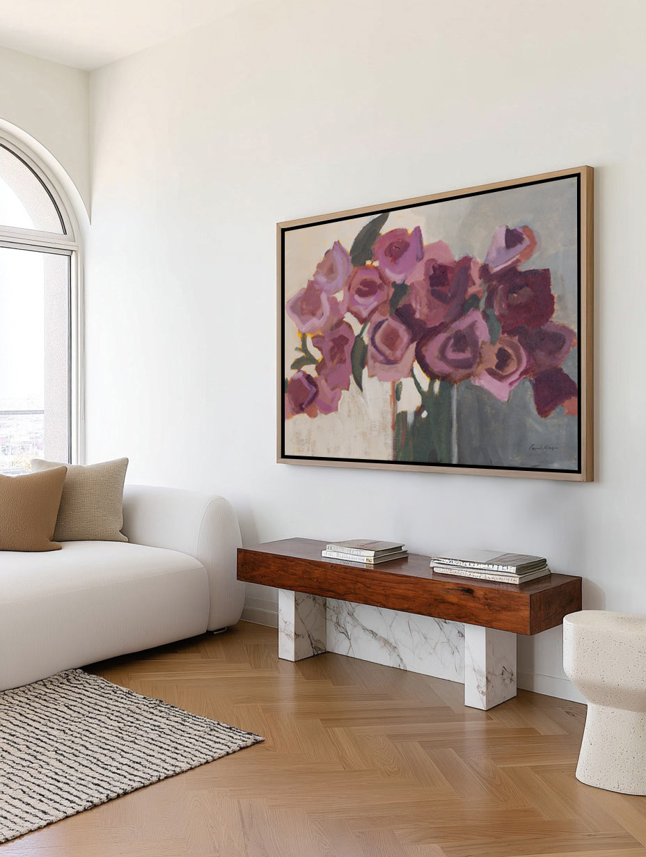 Plum Blooms | Framed Canvas Art Print