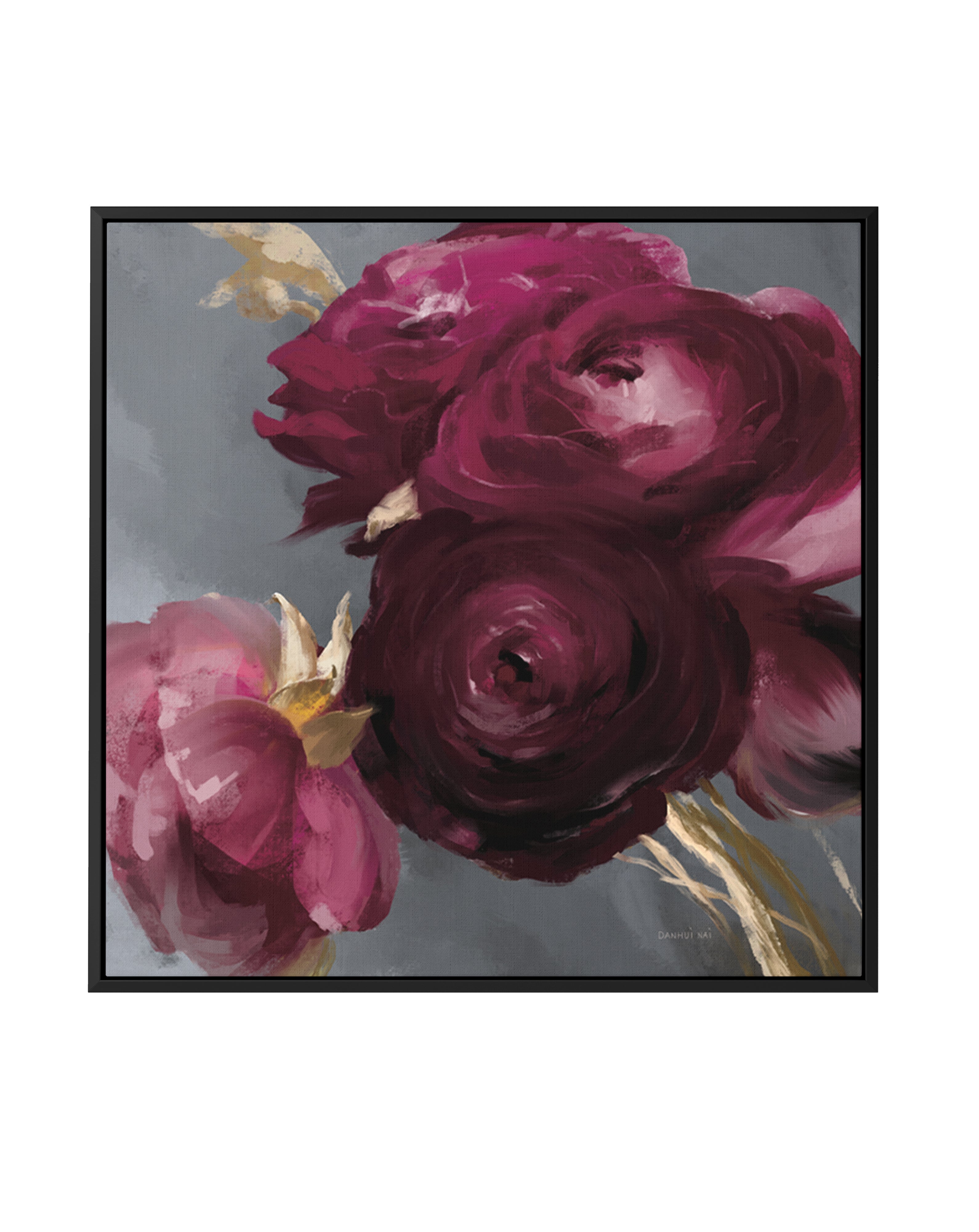 Plum Ranculus | Framed Canvas Art Print
