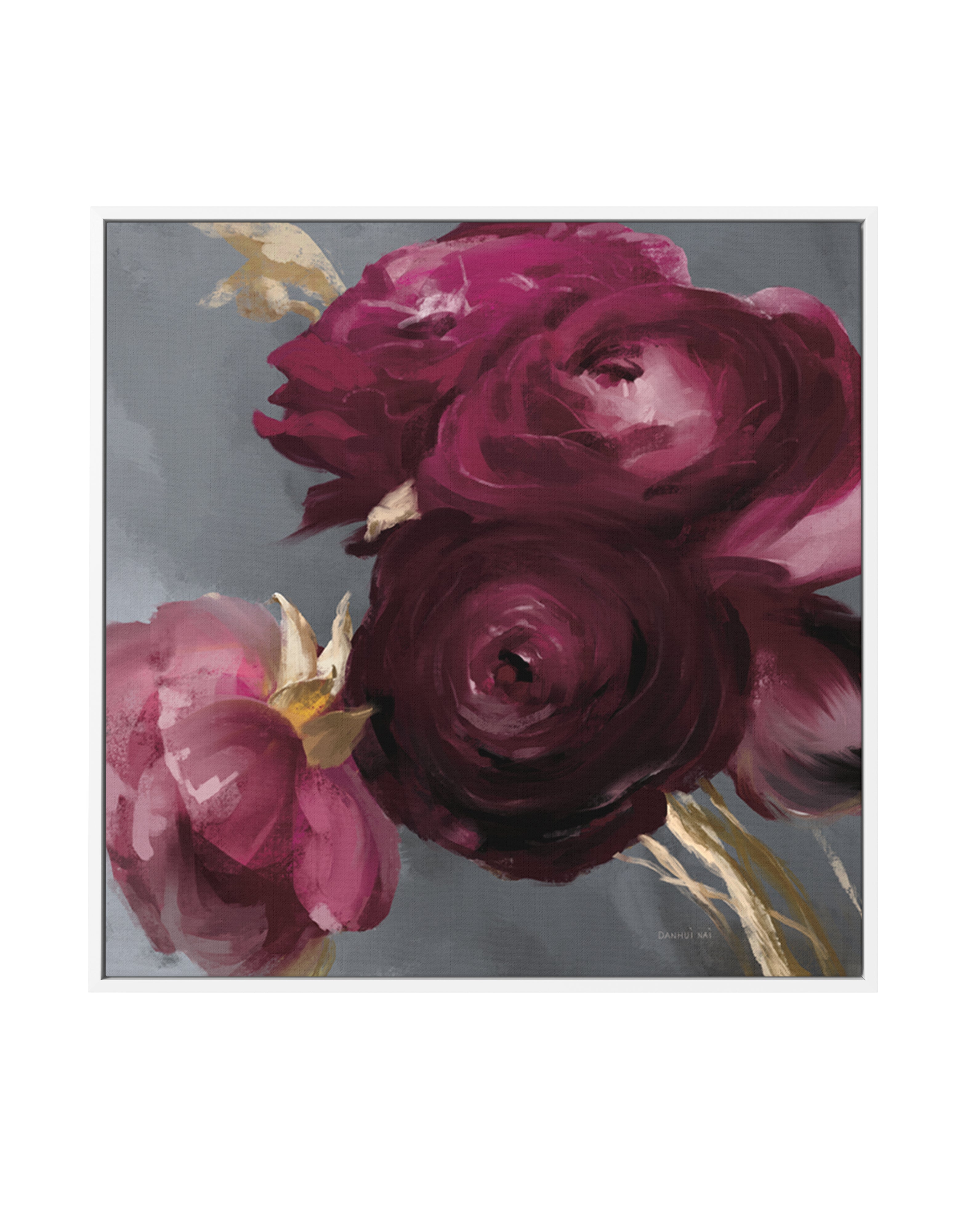 Plum Ranculus | Framed Canvas Art Print