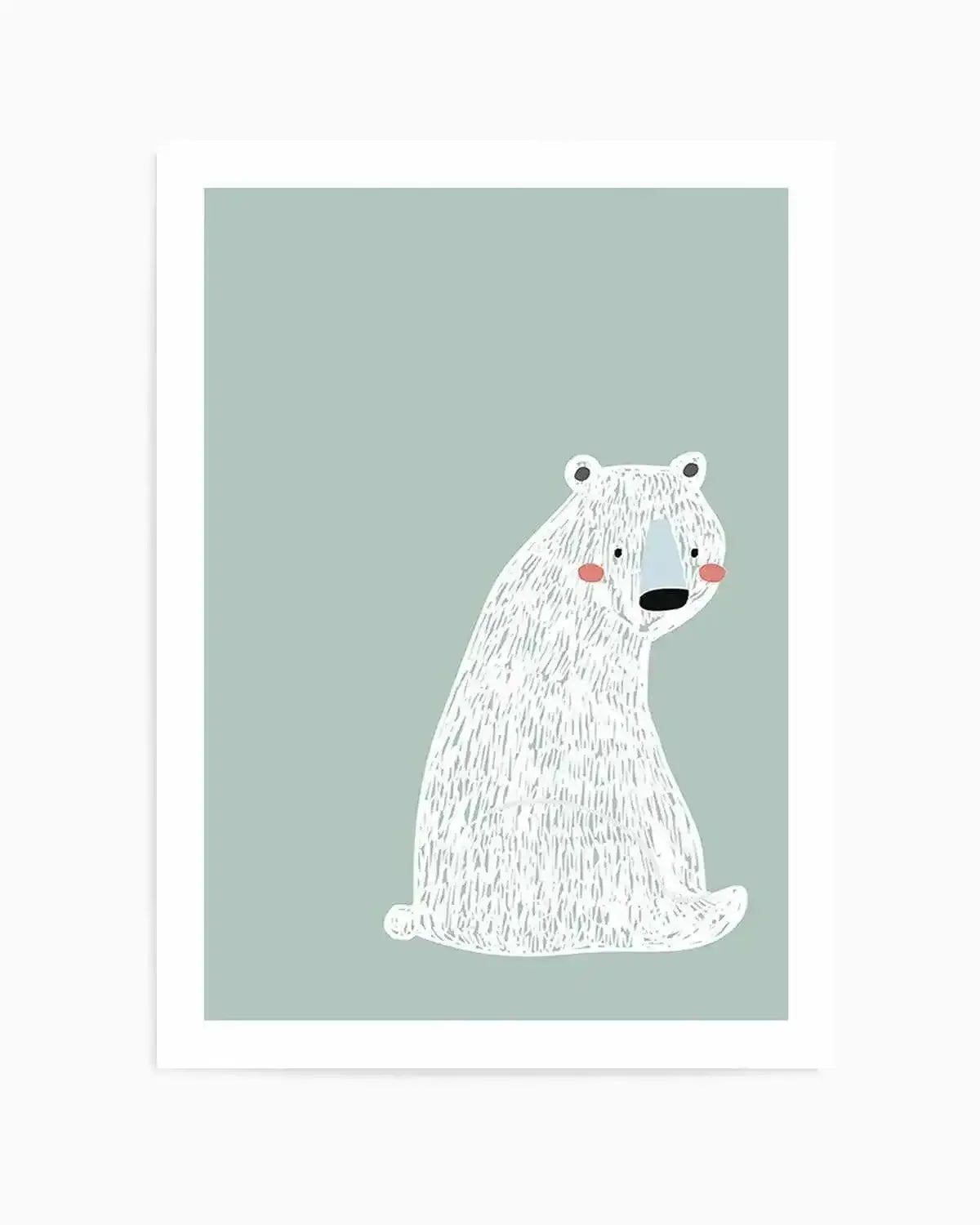 Polar Bear I | Mint Art Print from Olive et Oriel where you can shop wallpaper and artworks online