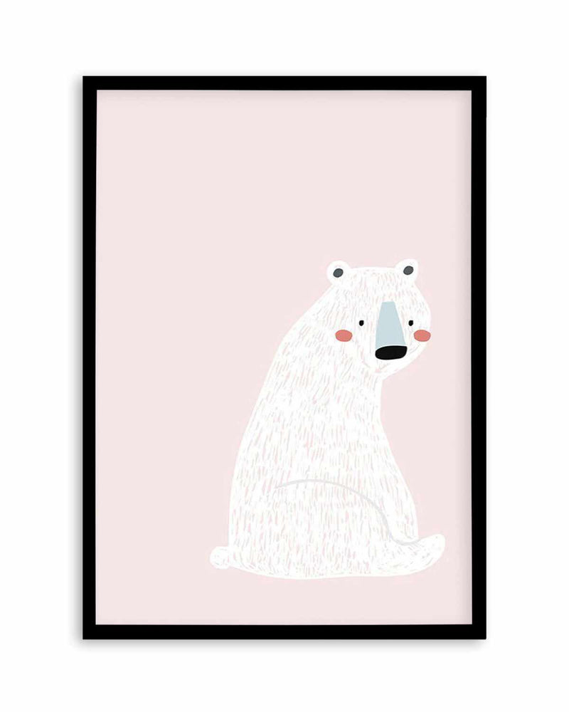 Polar Bear I | Pink Art Print