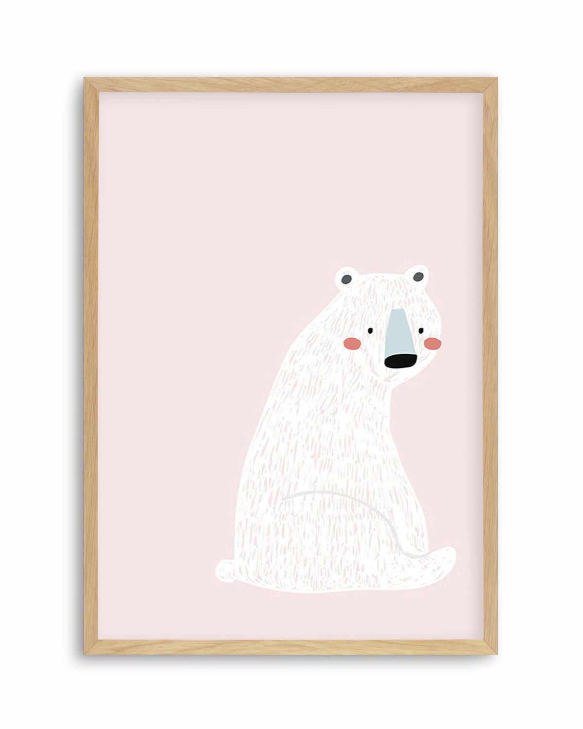 Polar Bear I | Pink Art Print