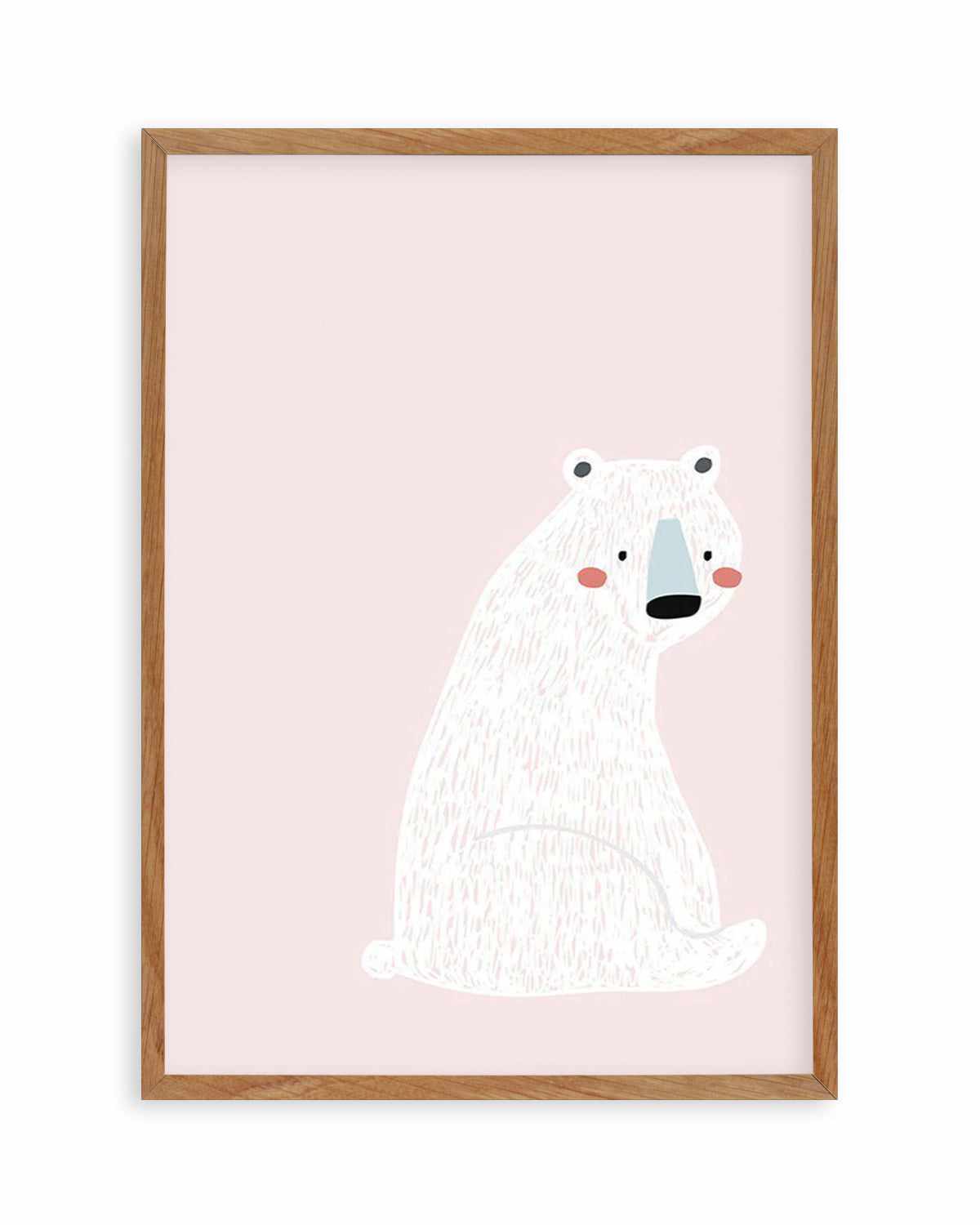 Polar Bear I | Pink Art Print