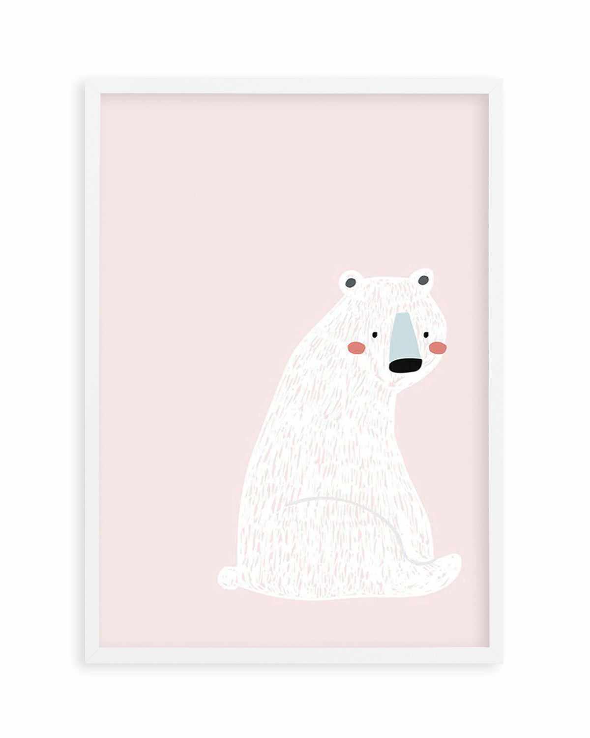 Polar Bear I | Pink Art Print