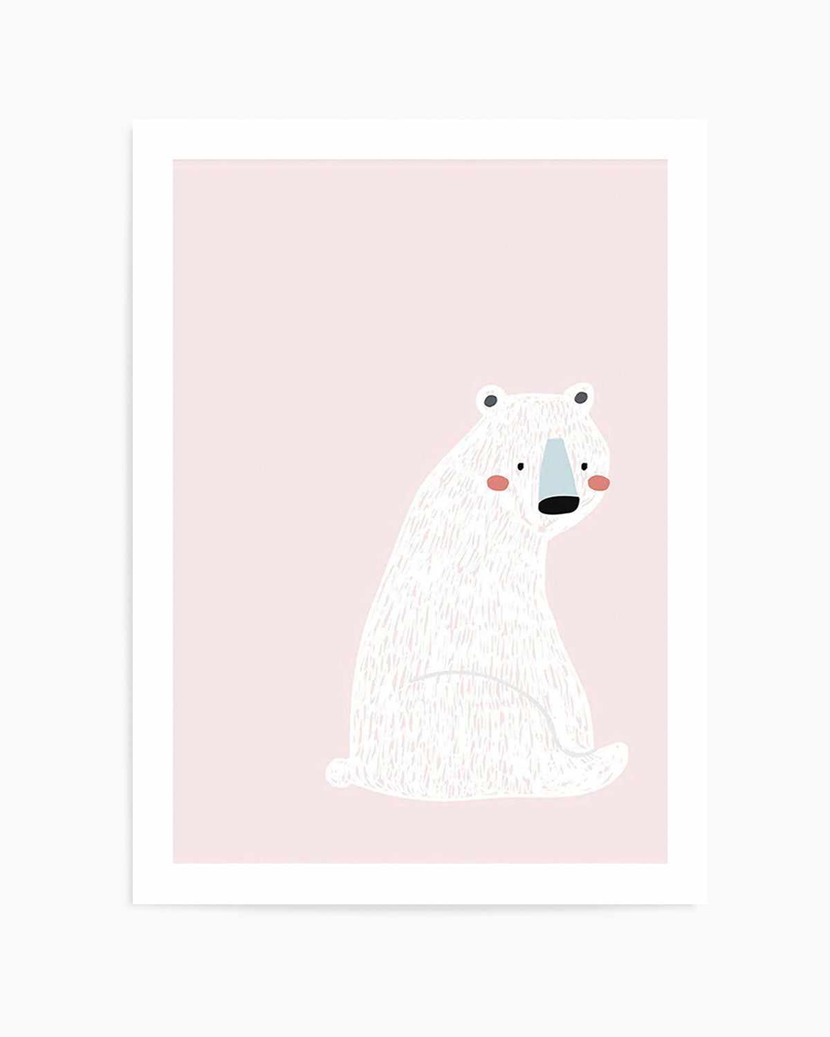 Polar Bear I | Pink Art Print