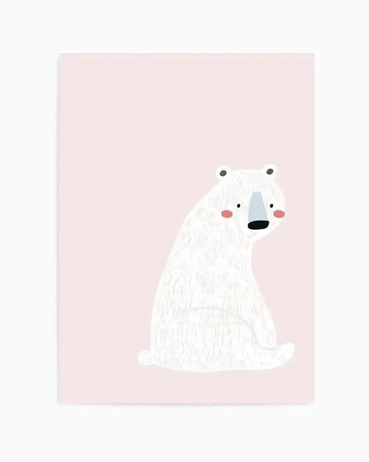 Polar Bear I | Pink Art Print from Olive et Oriel where you can shop wallpaper and artworks online