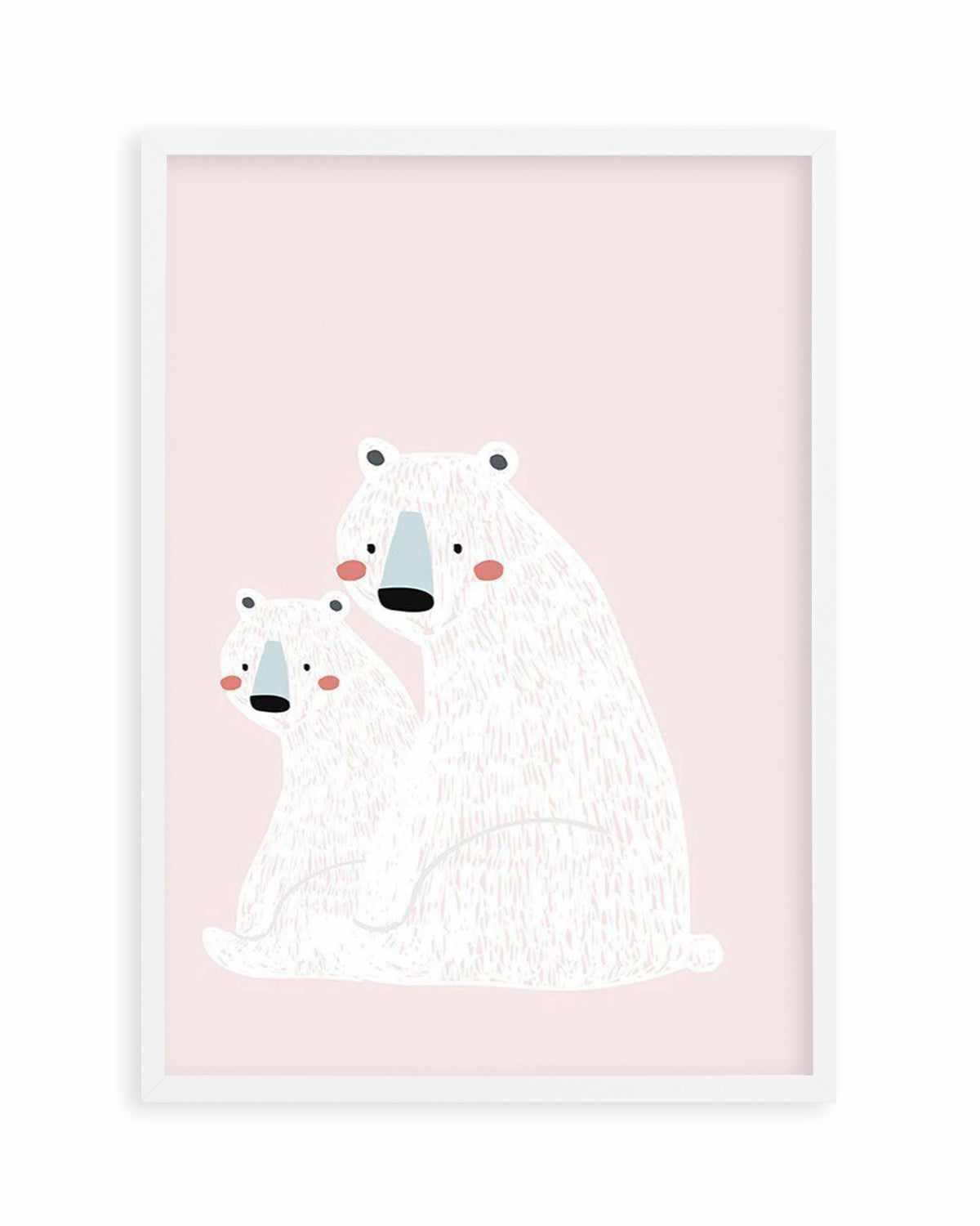 Polar Bear II | Pink Art Print