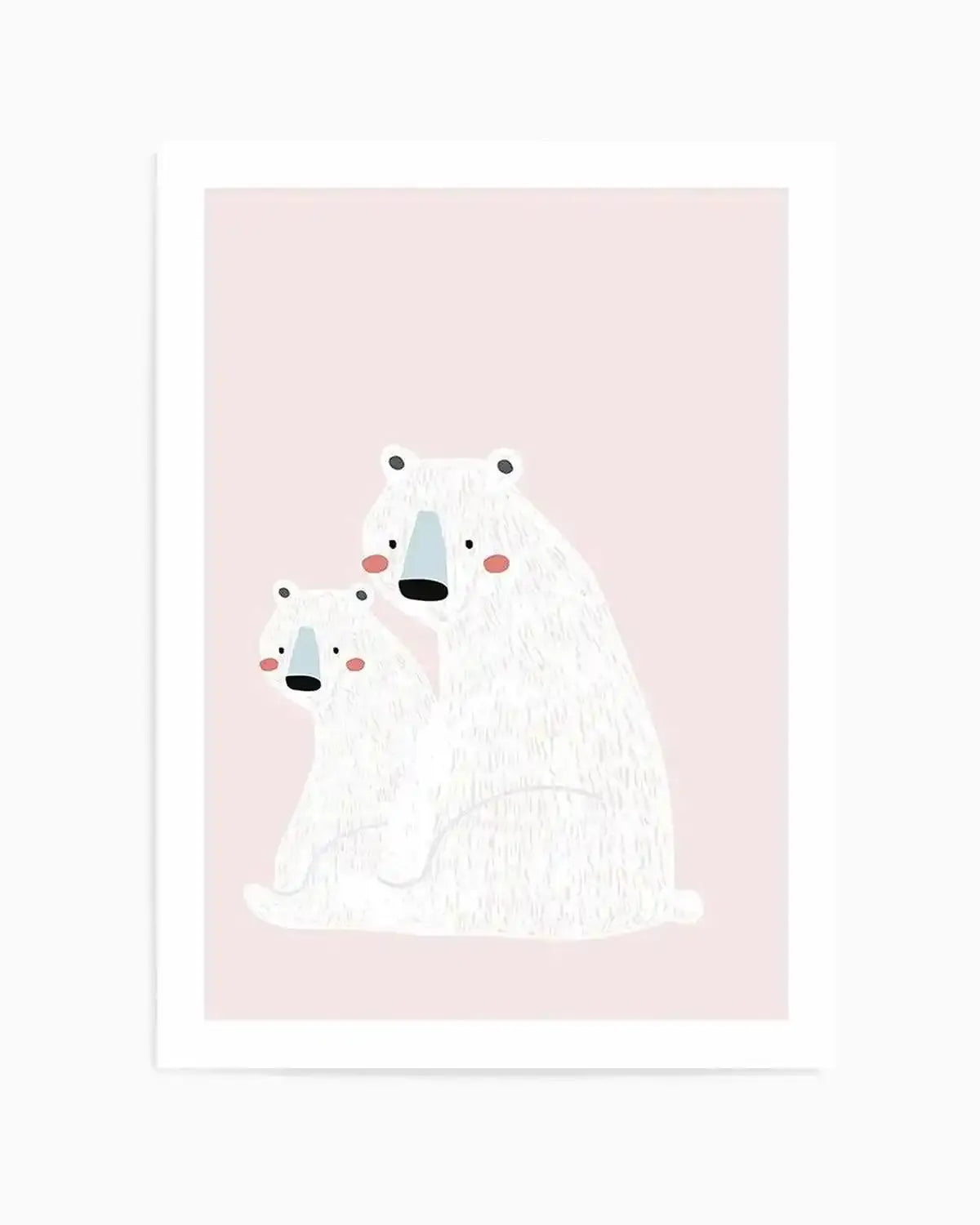 Polar Bear II | Pink Art Print from Olive et Oriel where you can shop wallpaper and artworks online