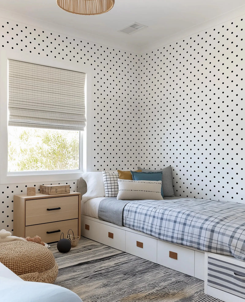 Polka Dot Wallpaper from Olive et Oriel where you can shop wallpaper and artworks online