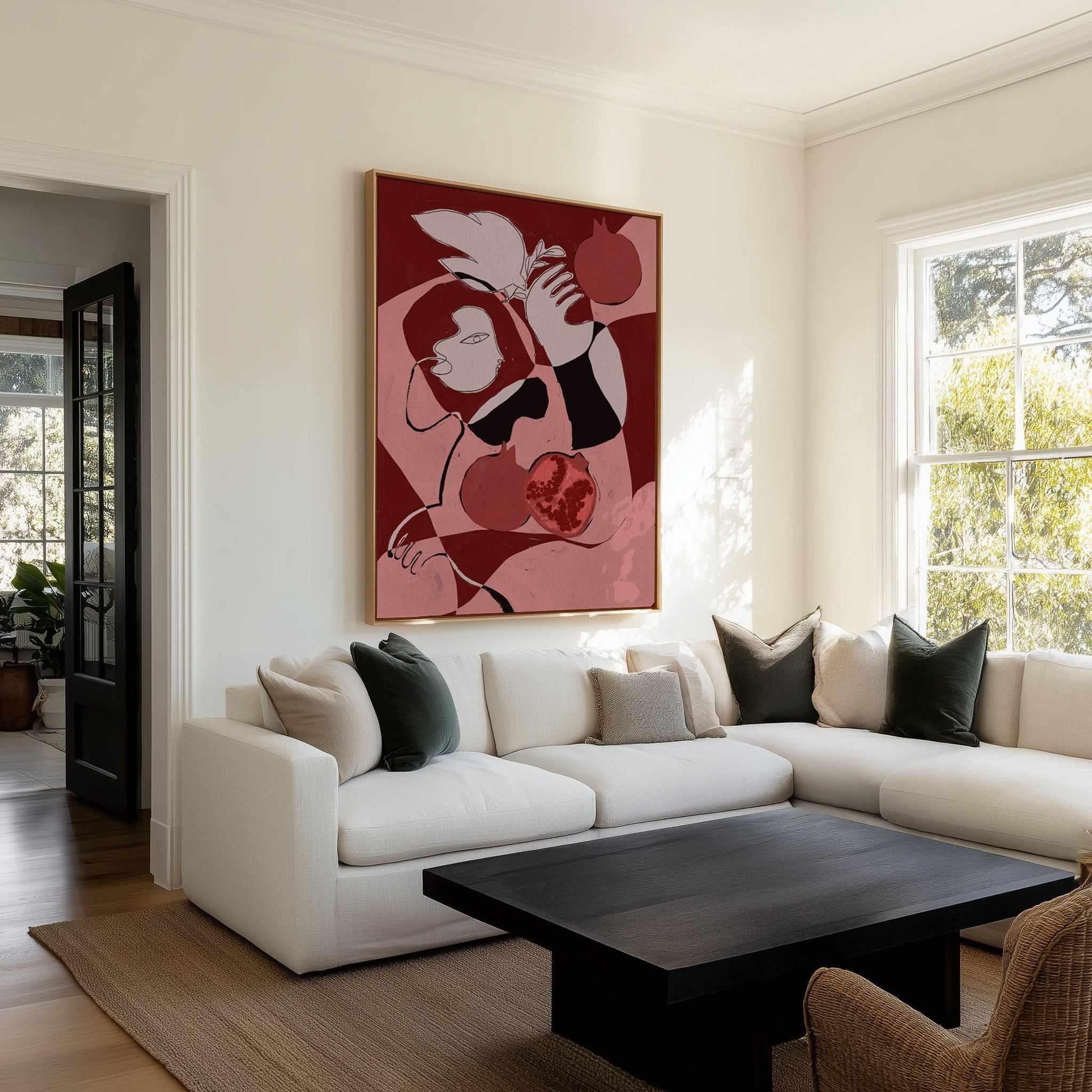 Pomegranate Of The Soul 1 by Shatha Al Dafai | Framed Canvas Art Print from Olive et Oriel where you can shop wallpaper and artworks online