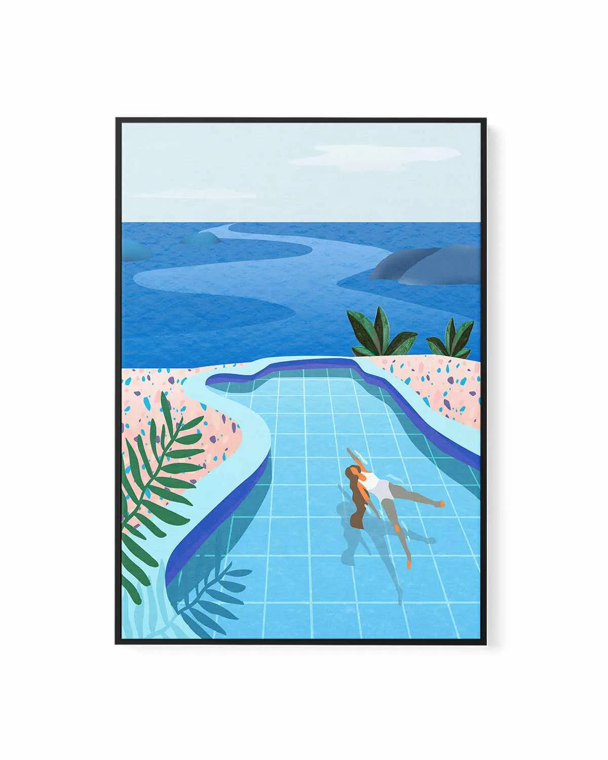 Pool Days by Petra Lizde | Framed Canvas Art Print from Olive et Oriel where you can shop wallpaper and artworks online