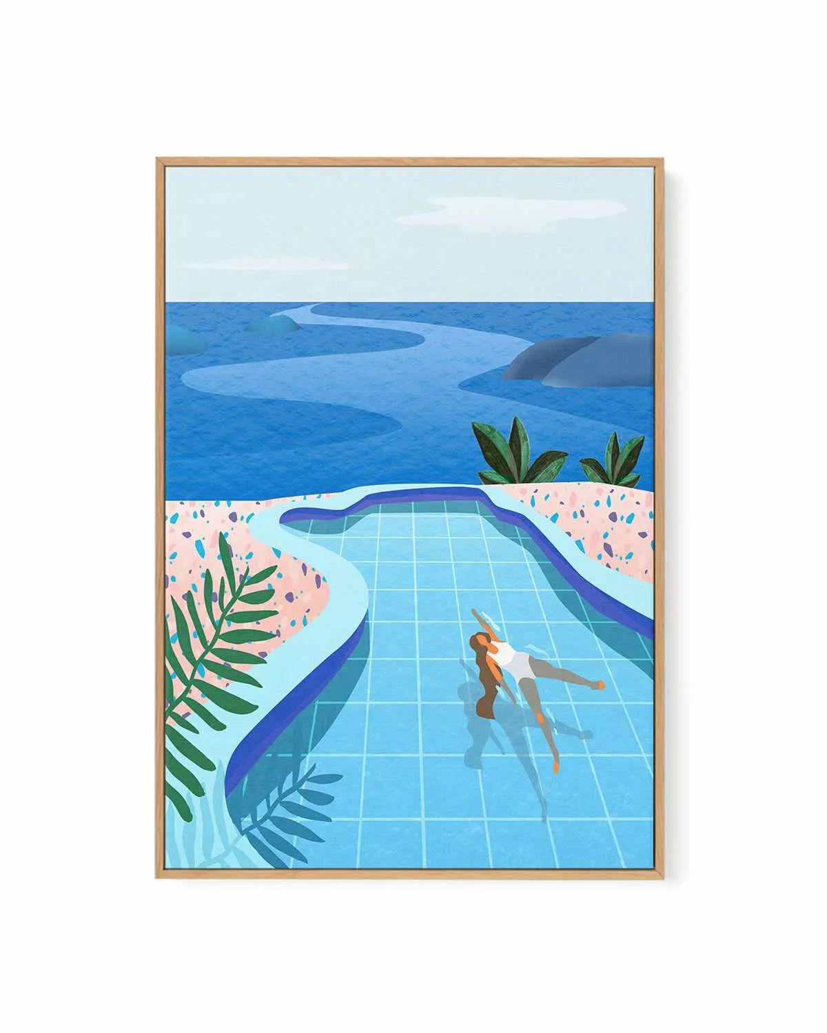 Pool Days by Petra Lizde | Framed Canvas Art Print from Olive et Oriel where you can shop wallpaper and artworks online