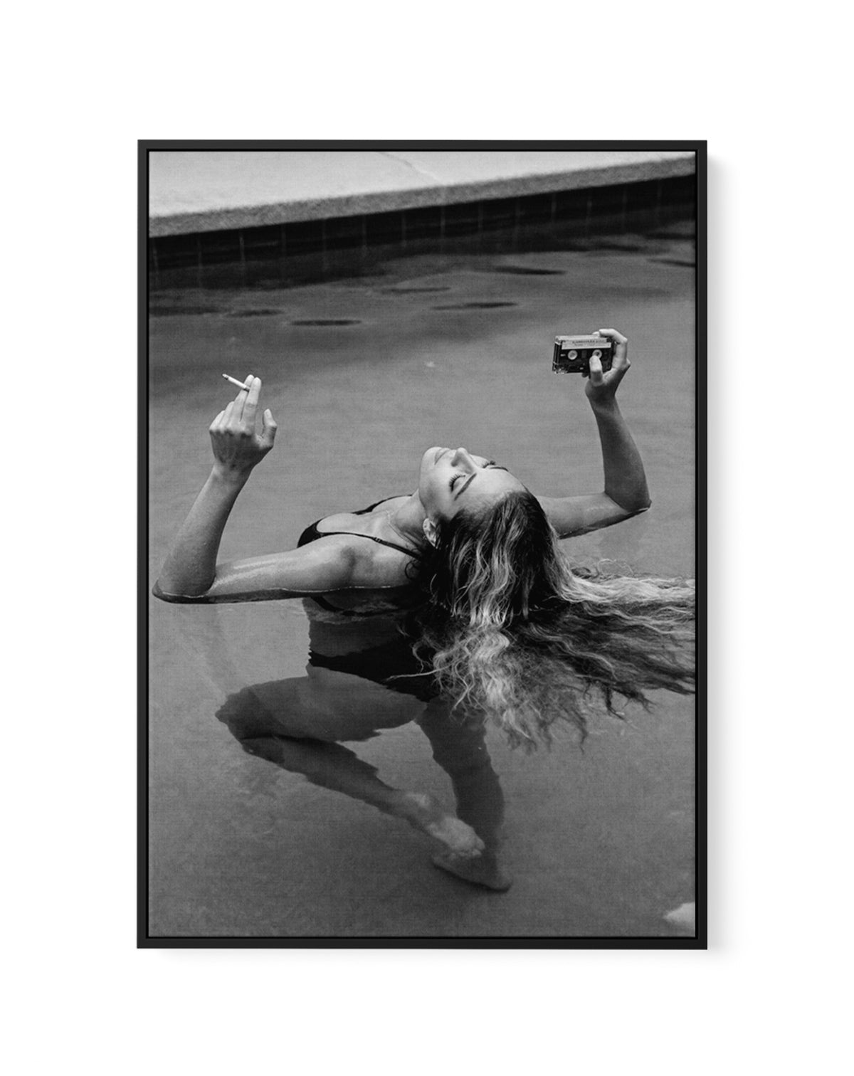 Pool Party for One | Framed Canvas Art Print from Olive et Oriel where you can shop wallpaper and artworks online