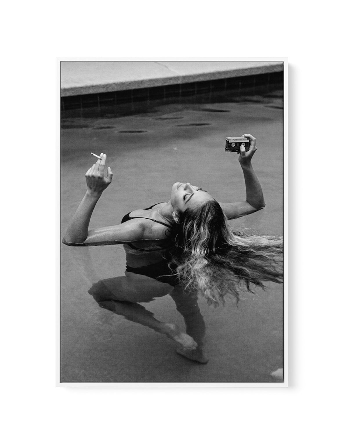 Pool Party for One | Framed Canvas Art Print from Olive et Oriel where you can shop wallpaper and artworks online