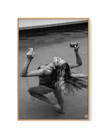 Pool Party for One | Framed Canvas Art Print from Olive et Oriel where you can shop wallpaper and artworks online