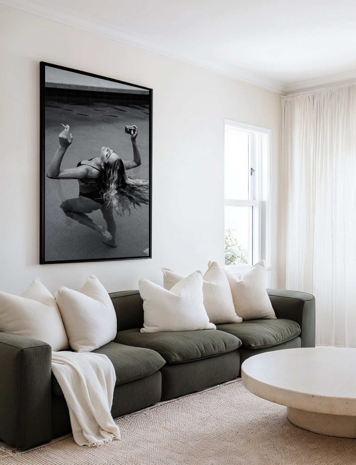 Pool Party for One | Framed Canvas Art Print from Olive et Oriel where you can shop wallpaper and artworks online