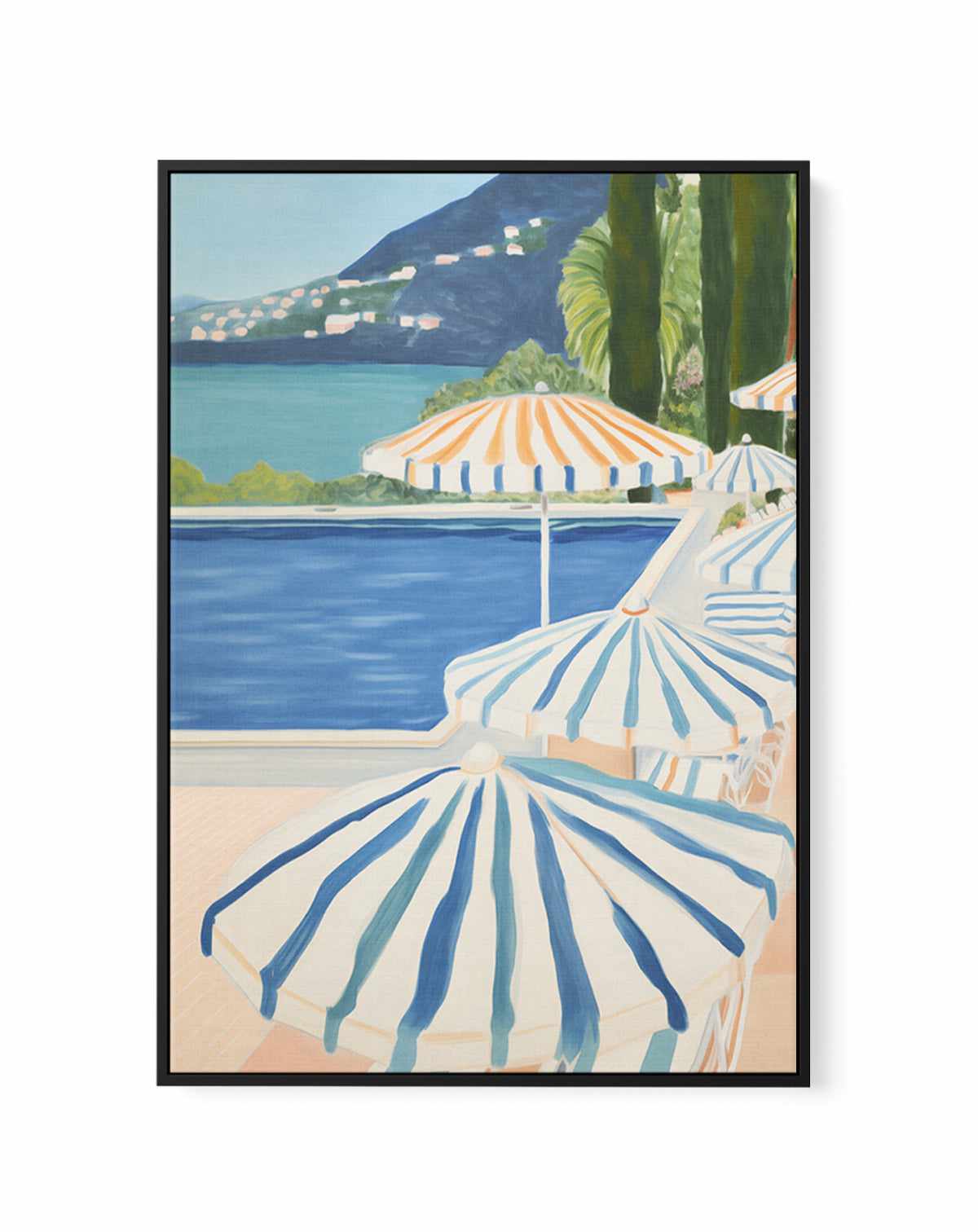 Pool Side Lake Como I | Framed Canvas Art Print