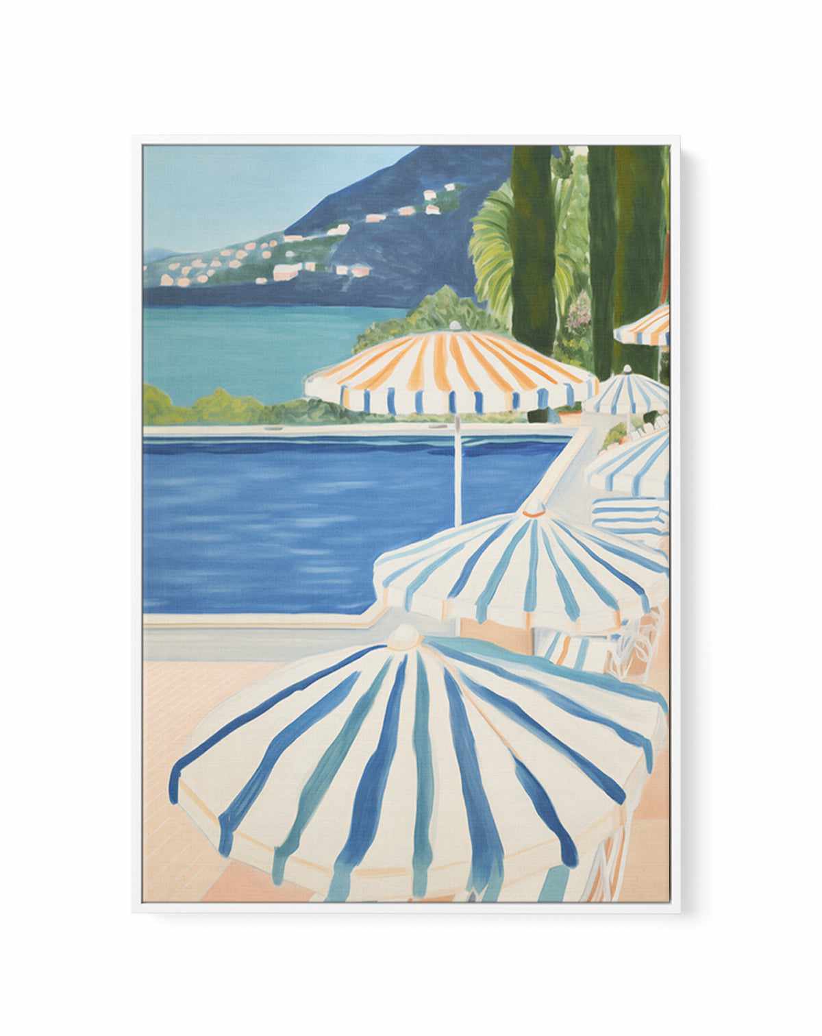 Pool Side Lake Como I | Framed Canvas Art Print