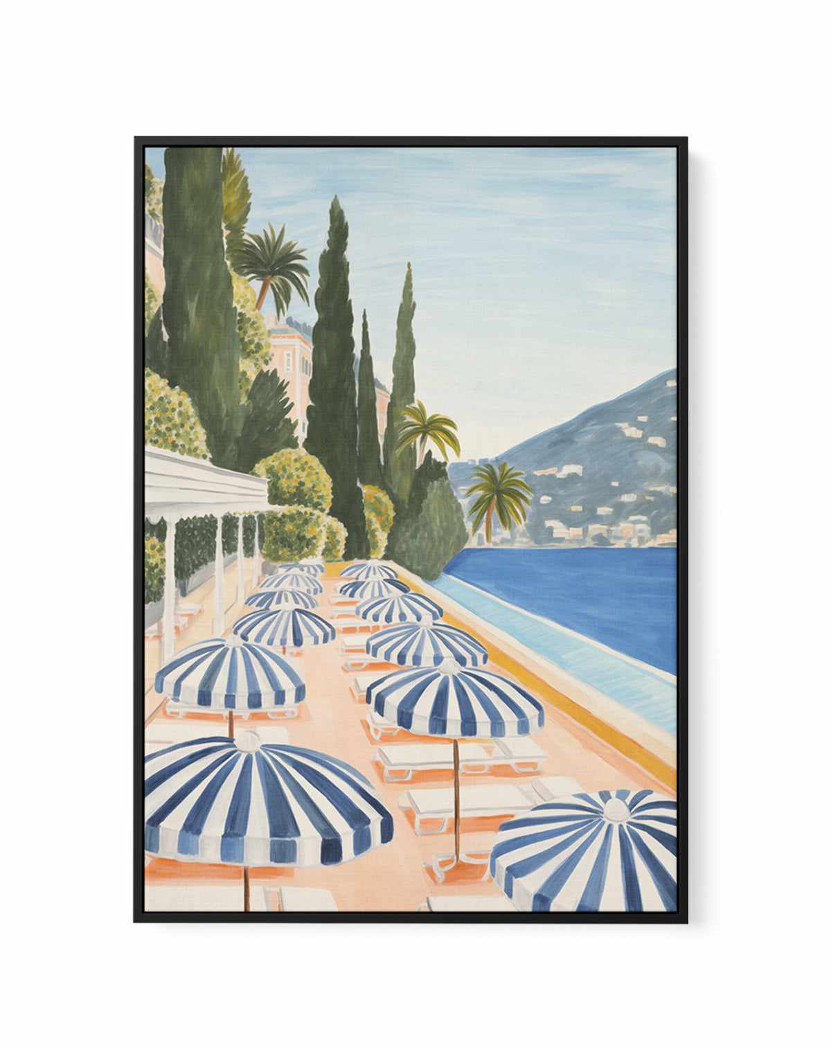 Pool Side Lake Como II | Framed Canvas Art Print