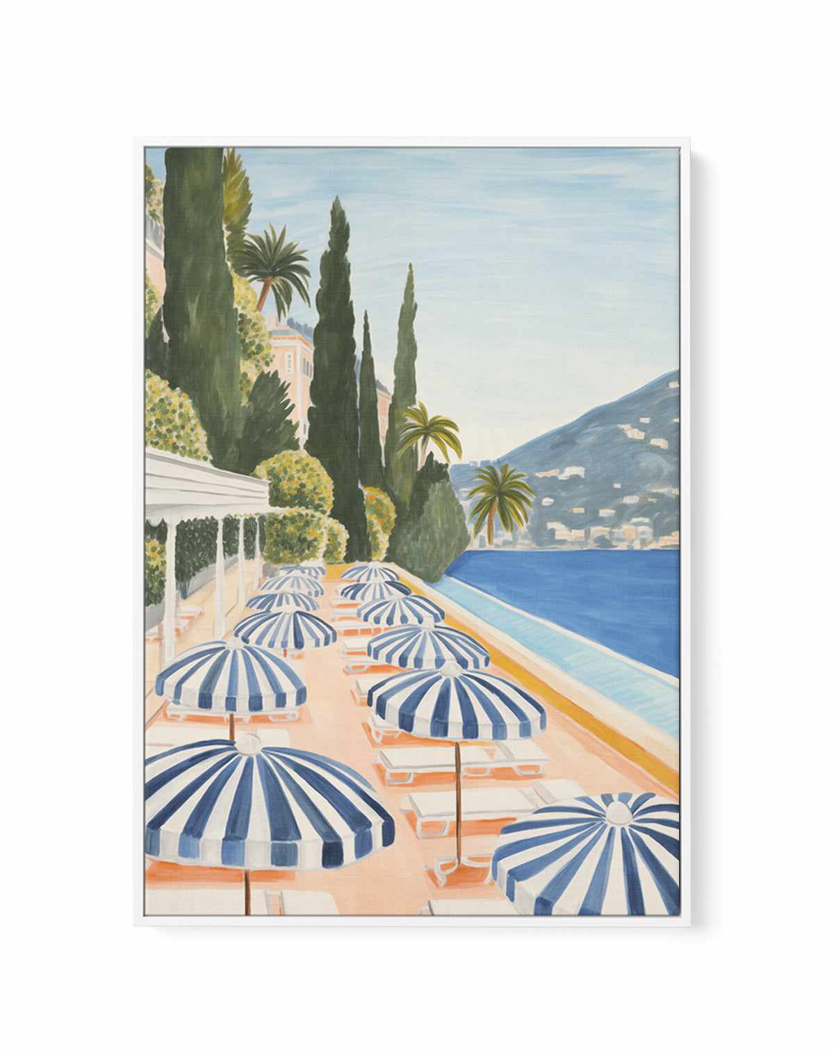 Pool Side Lake Como II | Framed Canvas Art Print