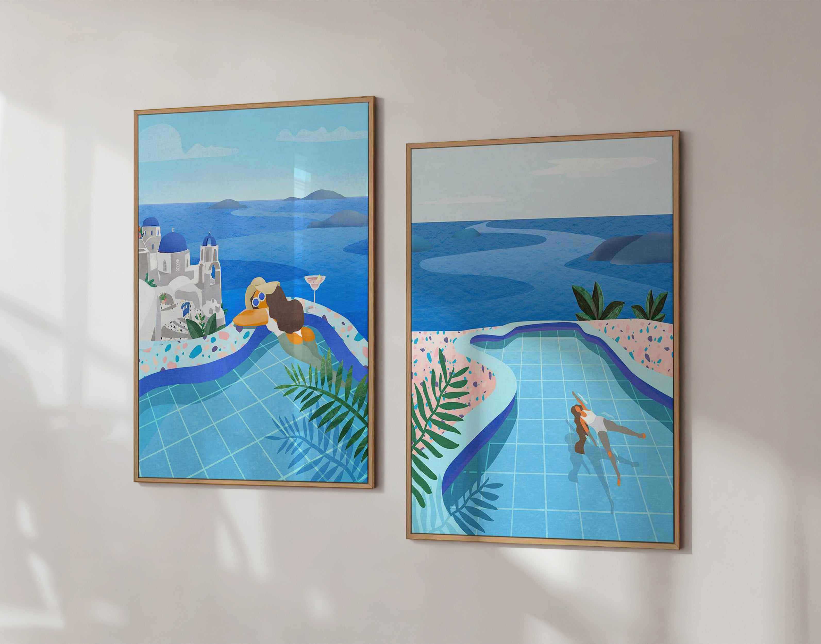 Pool Days by Petra Lizde | Framed Canvas Art Print