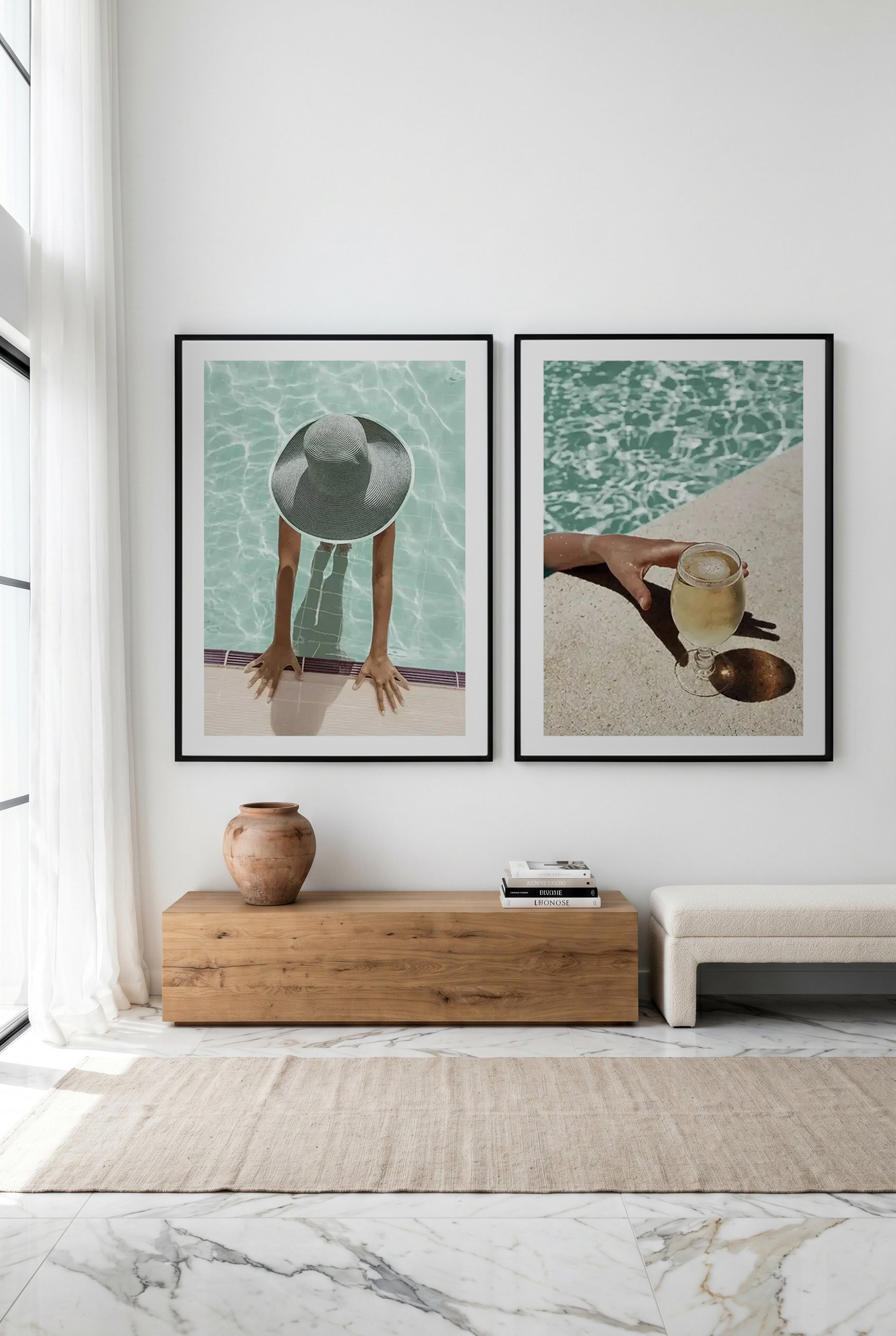 Pool Time & Summer Sessions Art Print Set of 2 | Matching Wall Art