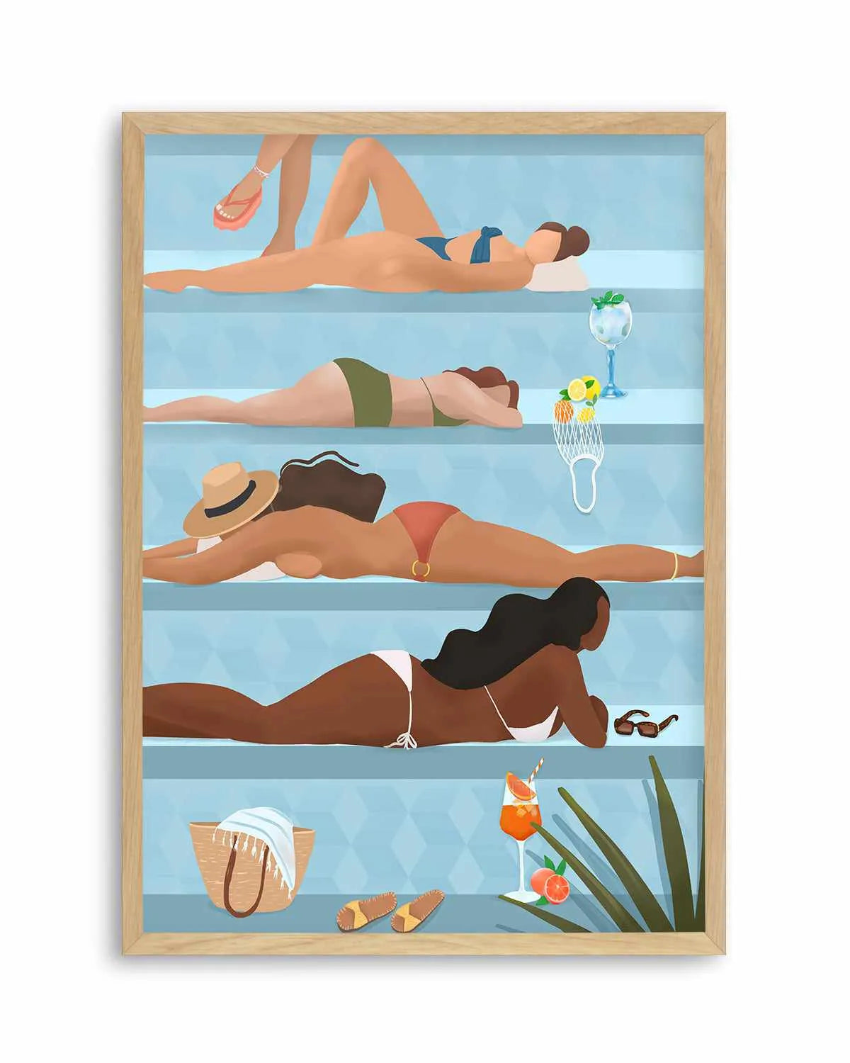 Poolside Ladies by Petra Lizde Art Print from Olive et Oriel where you can shop wallpaper and artworks online