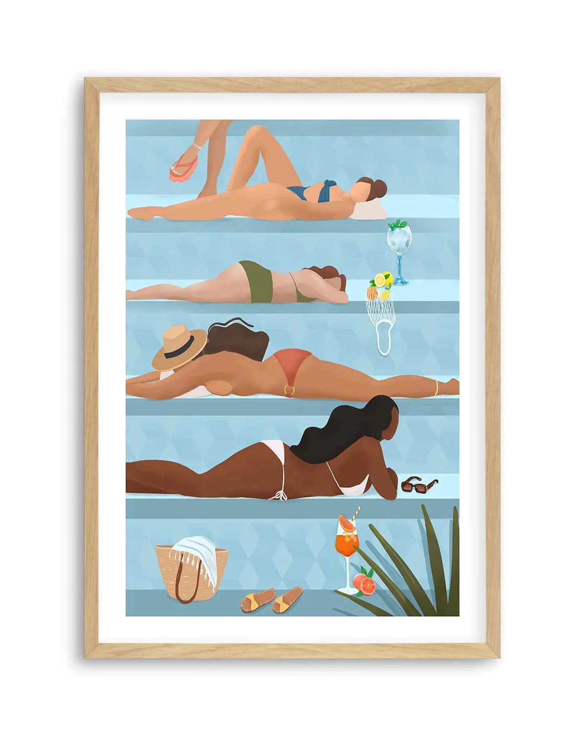 Poolside Ladies by Petra Lizde Art Print from Olive et Oriel where you can shop wallpaper and artworks online