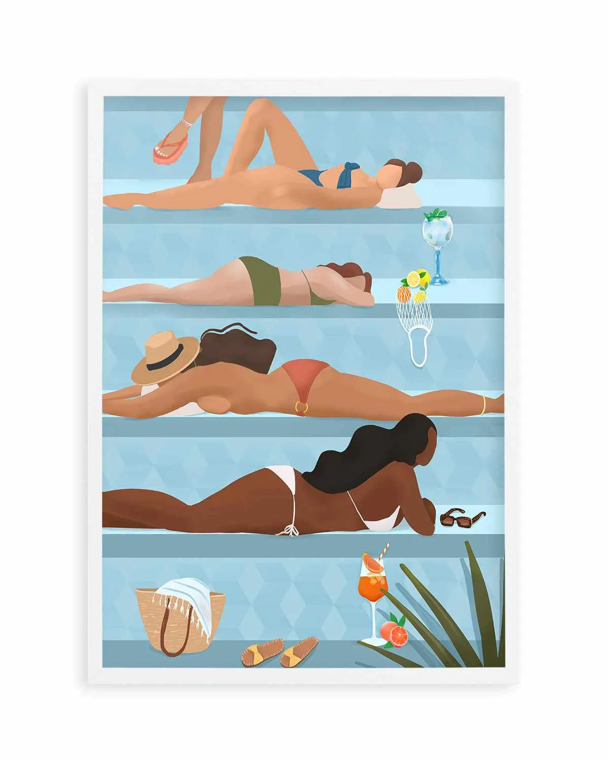 Poolside Ladies by Petra Lizde Art Print from Olive et Oriel where you can shop wallpaper and artworks online