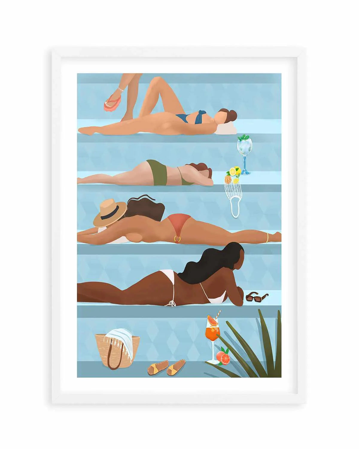 Poolside Ladies by Petra Lizde Art Print from Olive et Oriel where you can shop wallpaper and artworks online