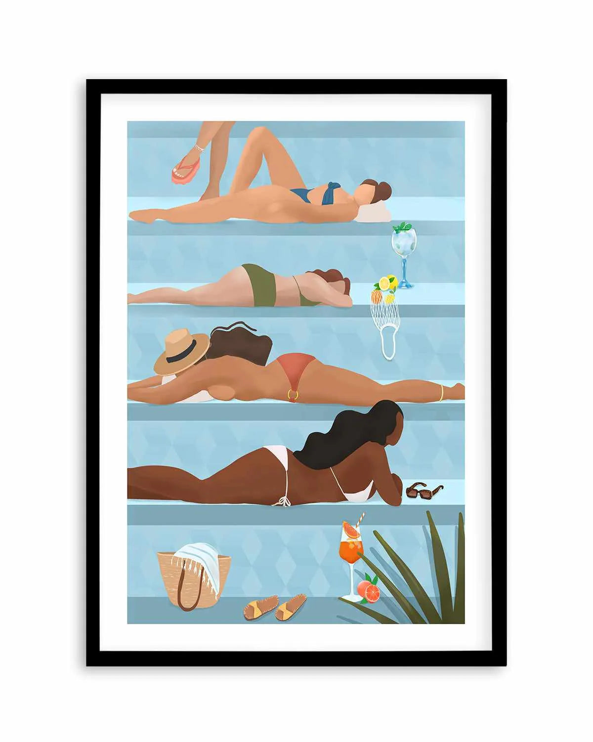 Poolside Ladies by Petra Lizde Art Print from Olive et Oriel where you can shop wallpaper and artworks online